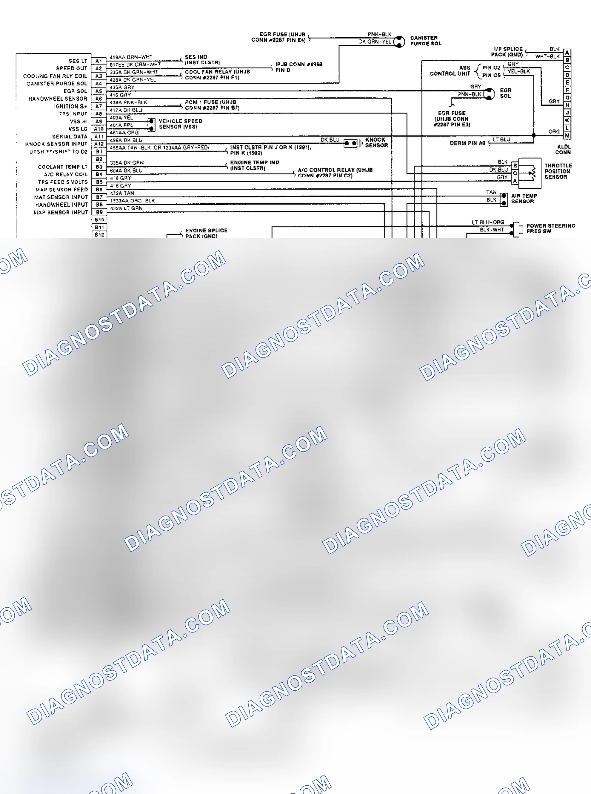 Scheme 1: 1.9L (VIN 7) PCM Wiring Diagram (1991-92 Saturn - 1 Of 2)