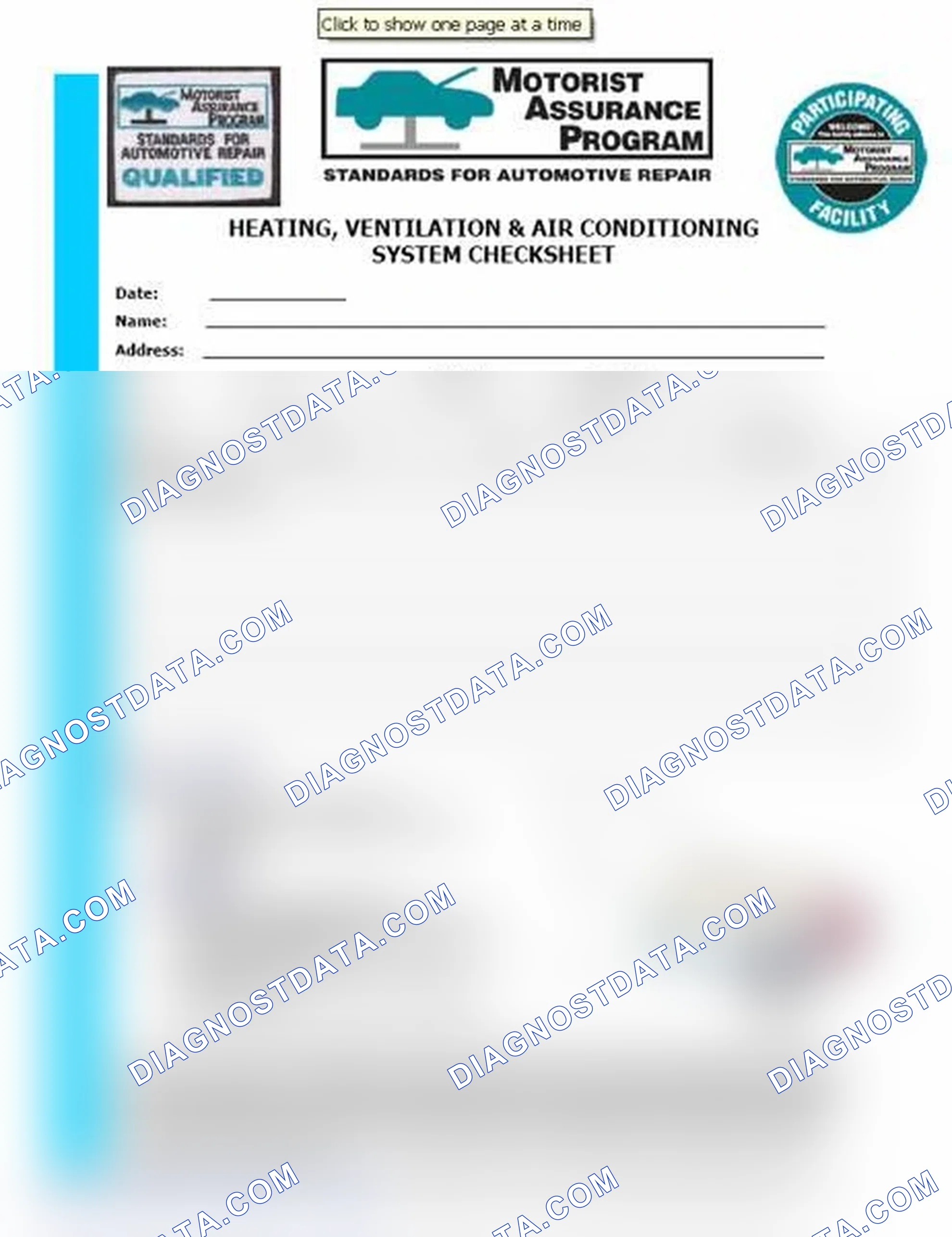 Scheme 15: Heating, Ventilation & Air Conditioning System Checksheet (1 Of 2)