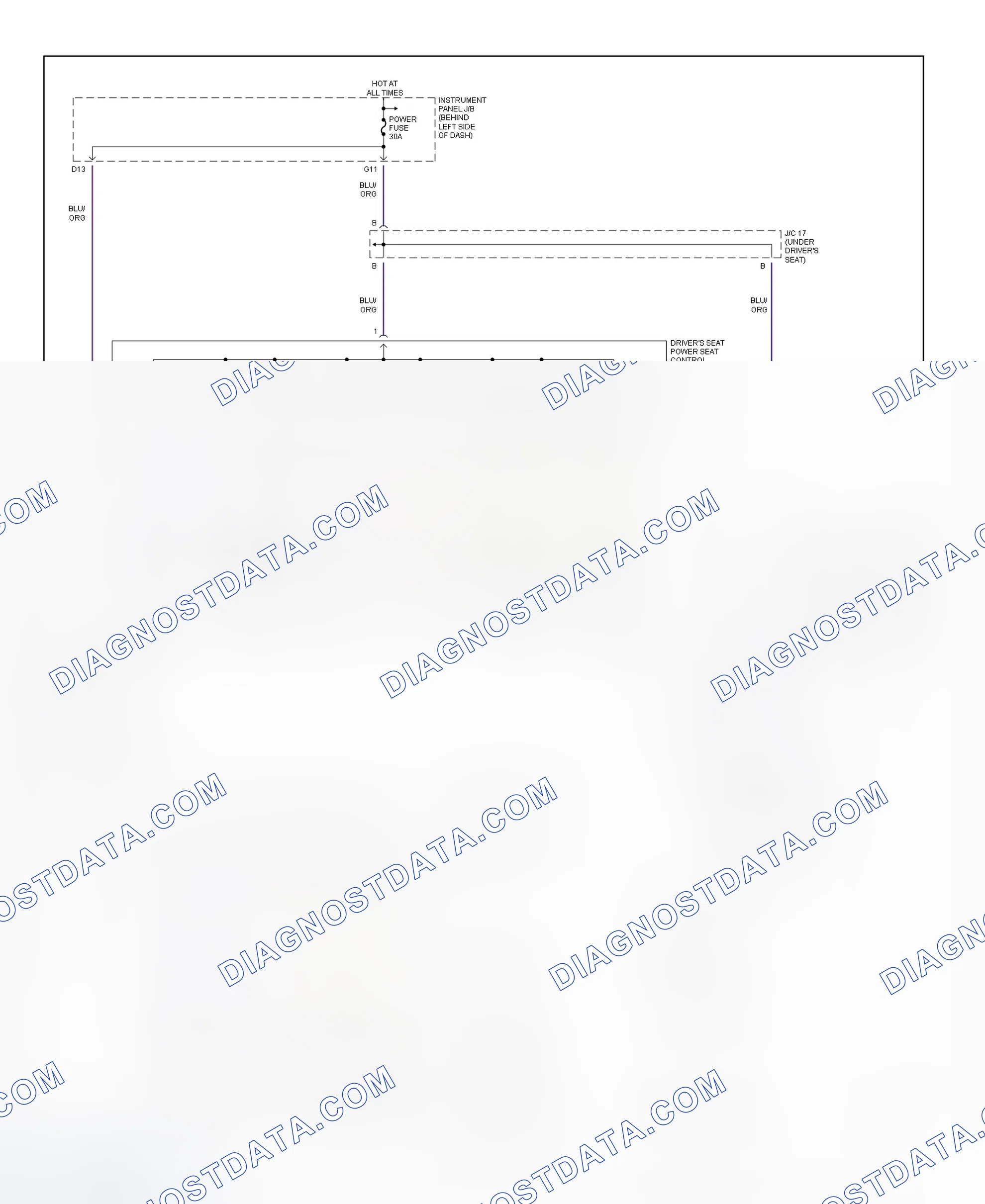 Scheme 18: Power Seat System Wiring Diagram (RX300)