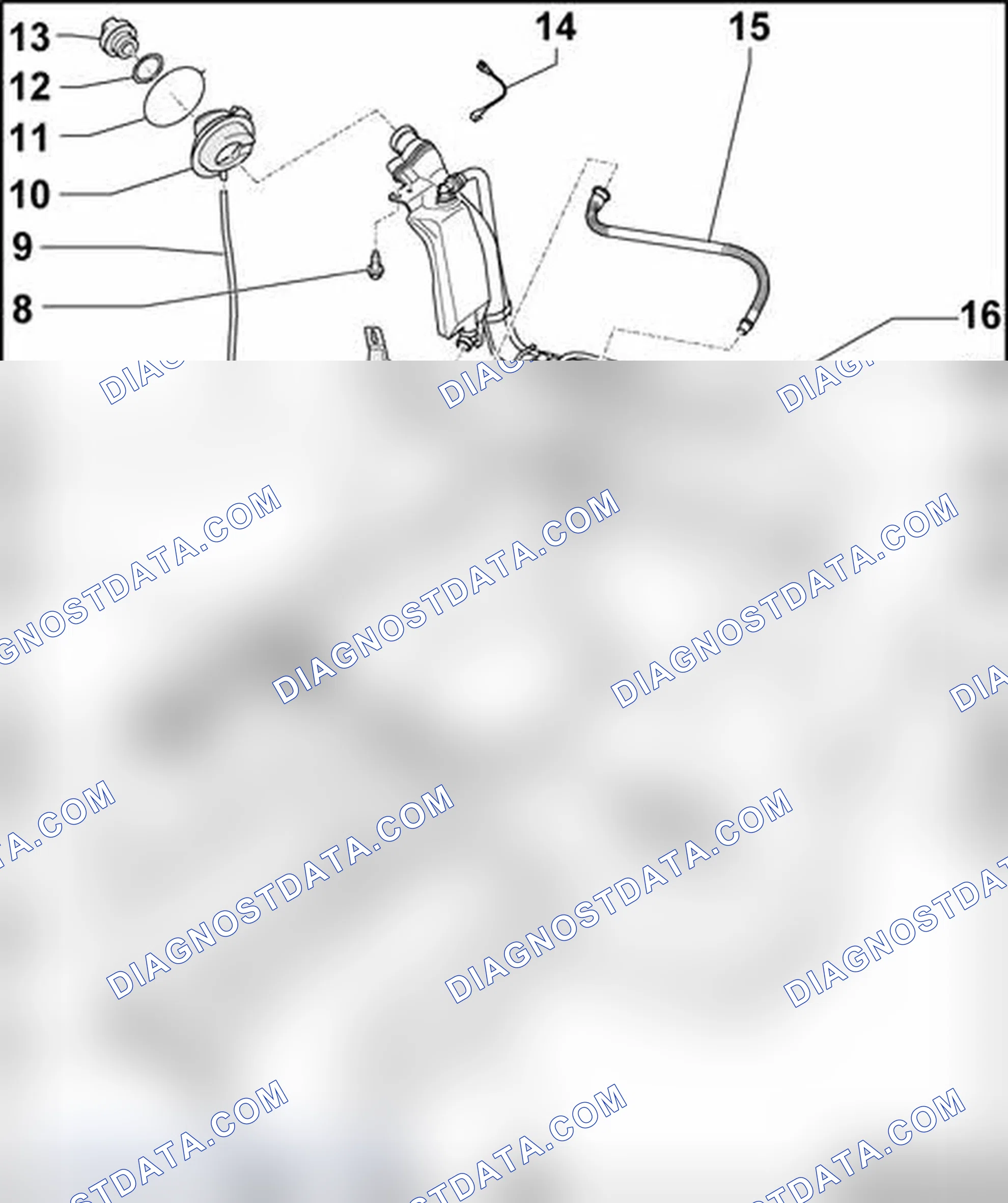 Scheme 123: Fuel tank with attachments, component overview