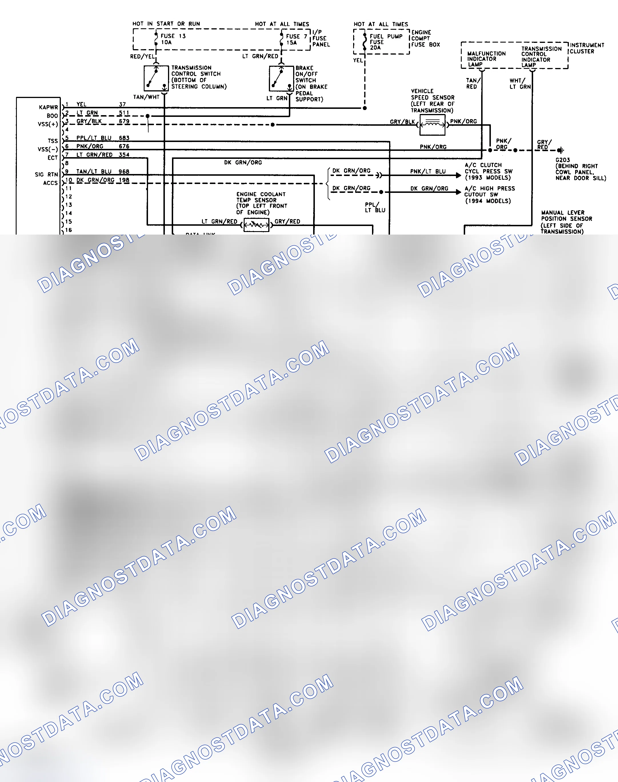 Scheme 43: Wiring Diagram (1993-94 Crown Victoria & Grand Marquis)