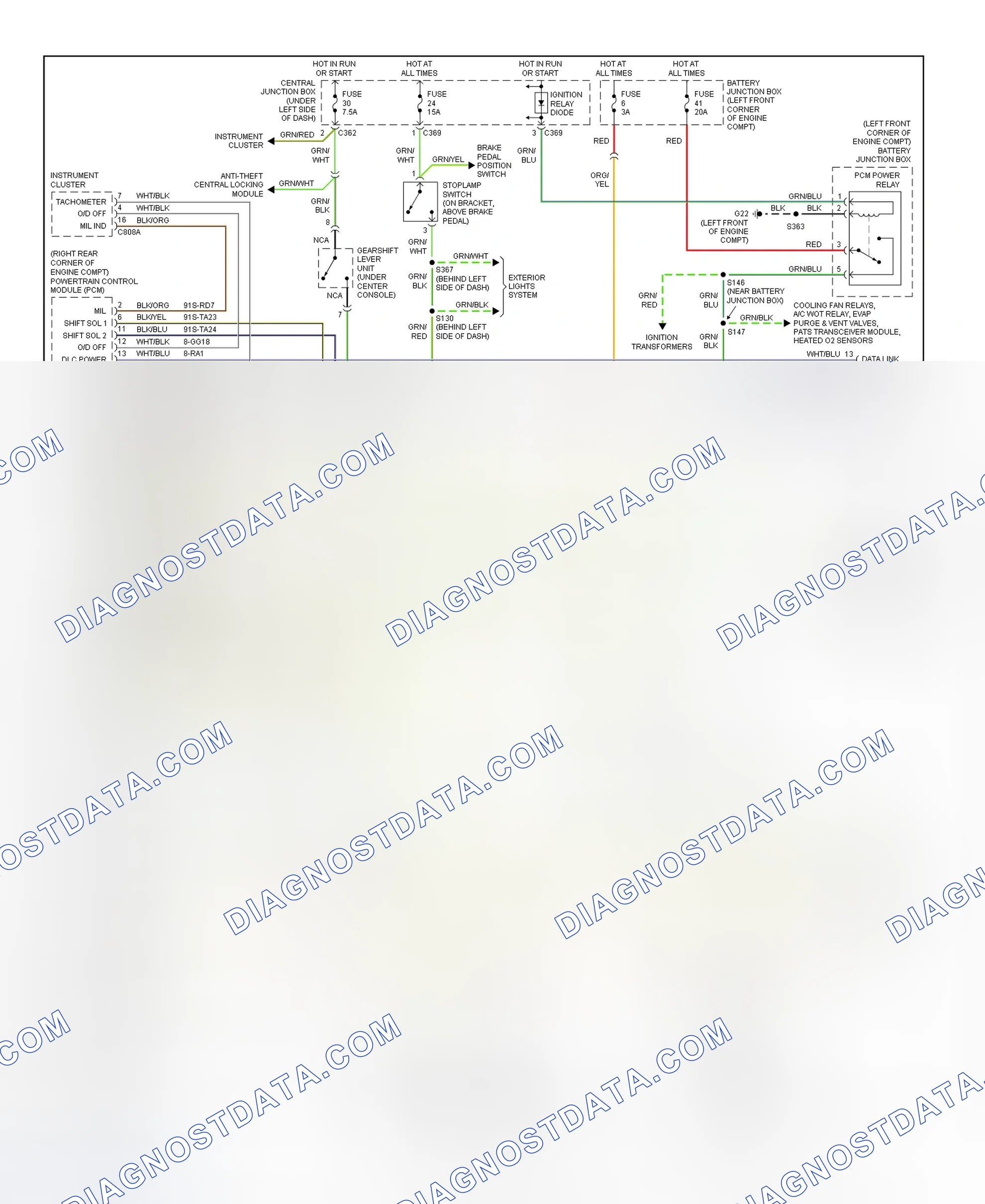 Scheme 18: Transaxle Electronic Control System Wiring Diagram (2001 Mercury Cougar 2.5L)