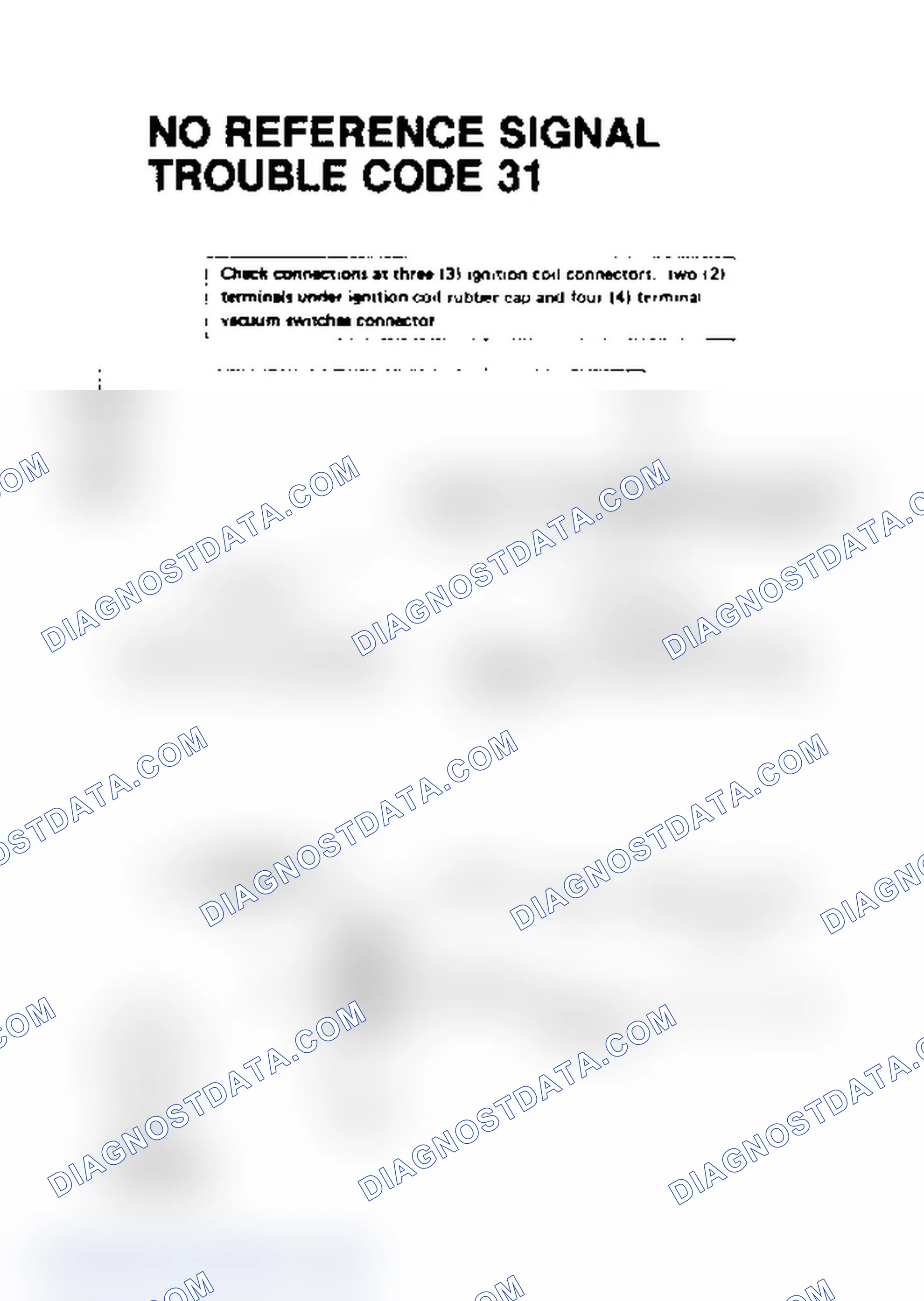 Scheme 30: Trouble Code 31, No Reference Signal