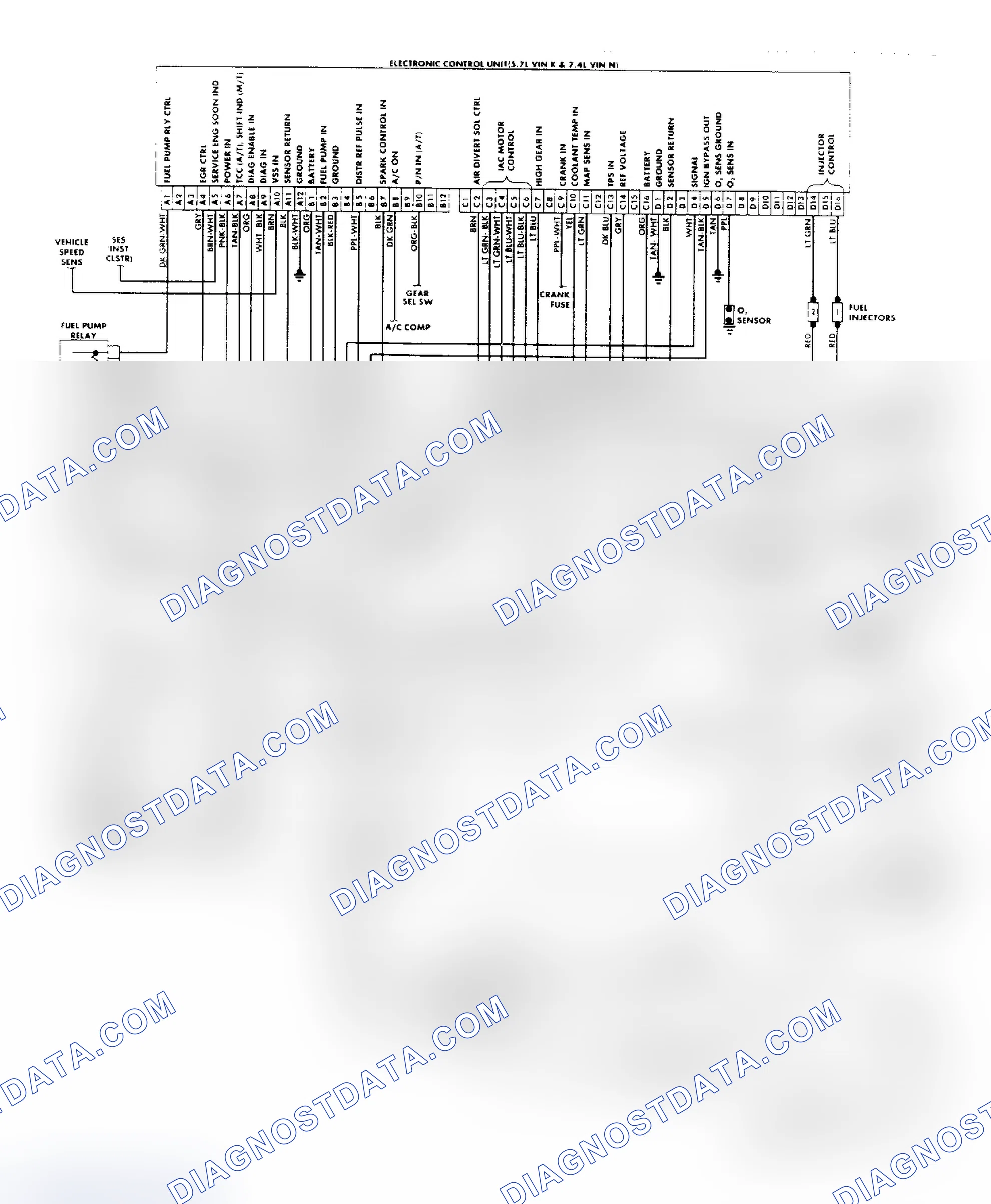 Scheme 183: "R/V" Series (5.7L & 7.4L) Wiring Diagram