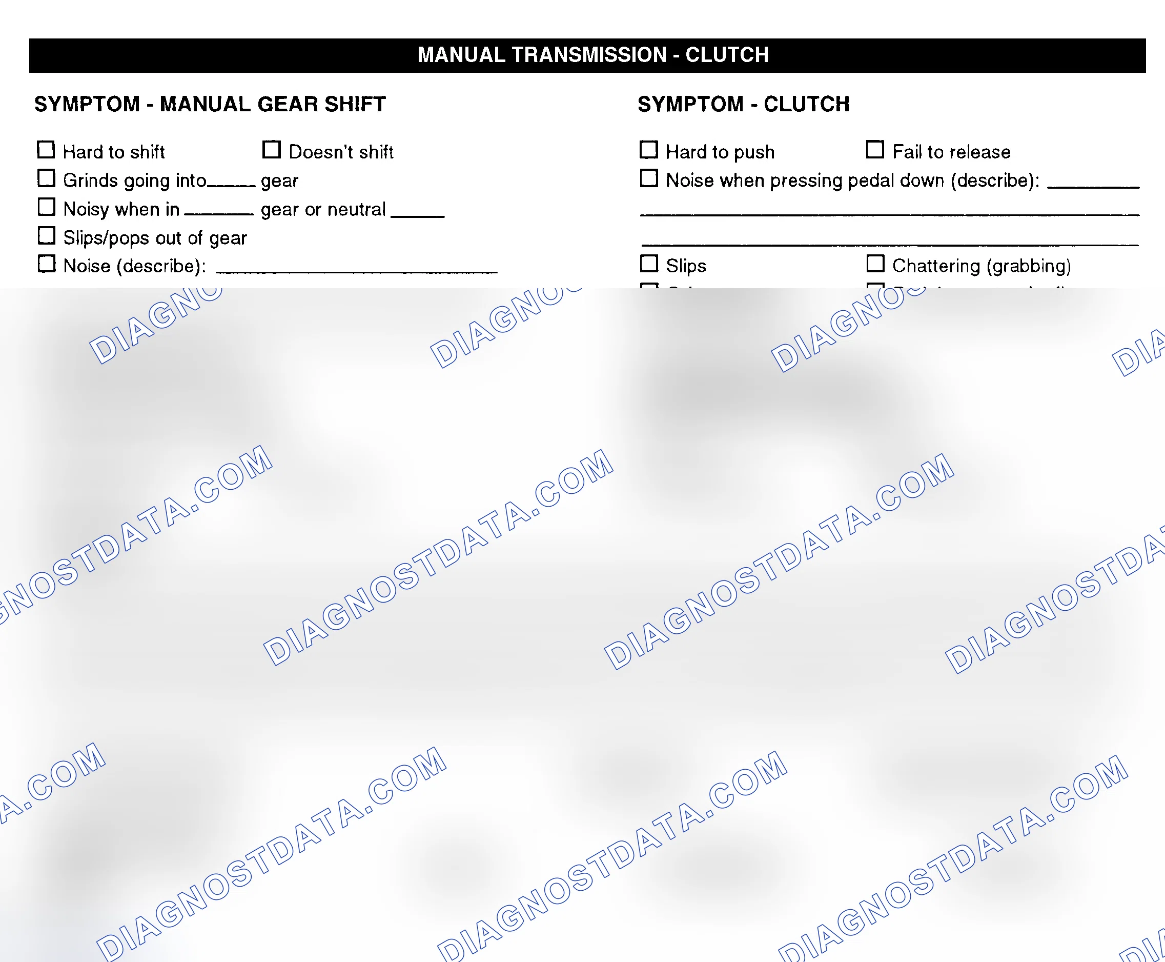 Scheme 10: Manual Transmission & Clutch