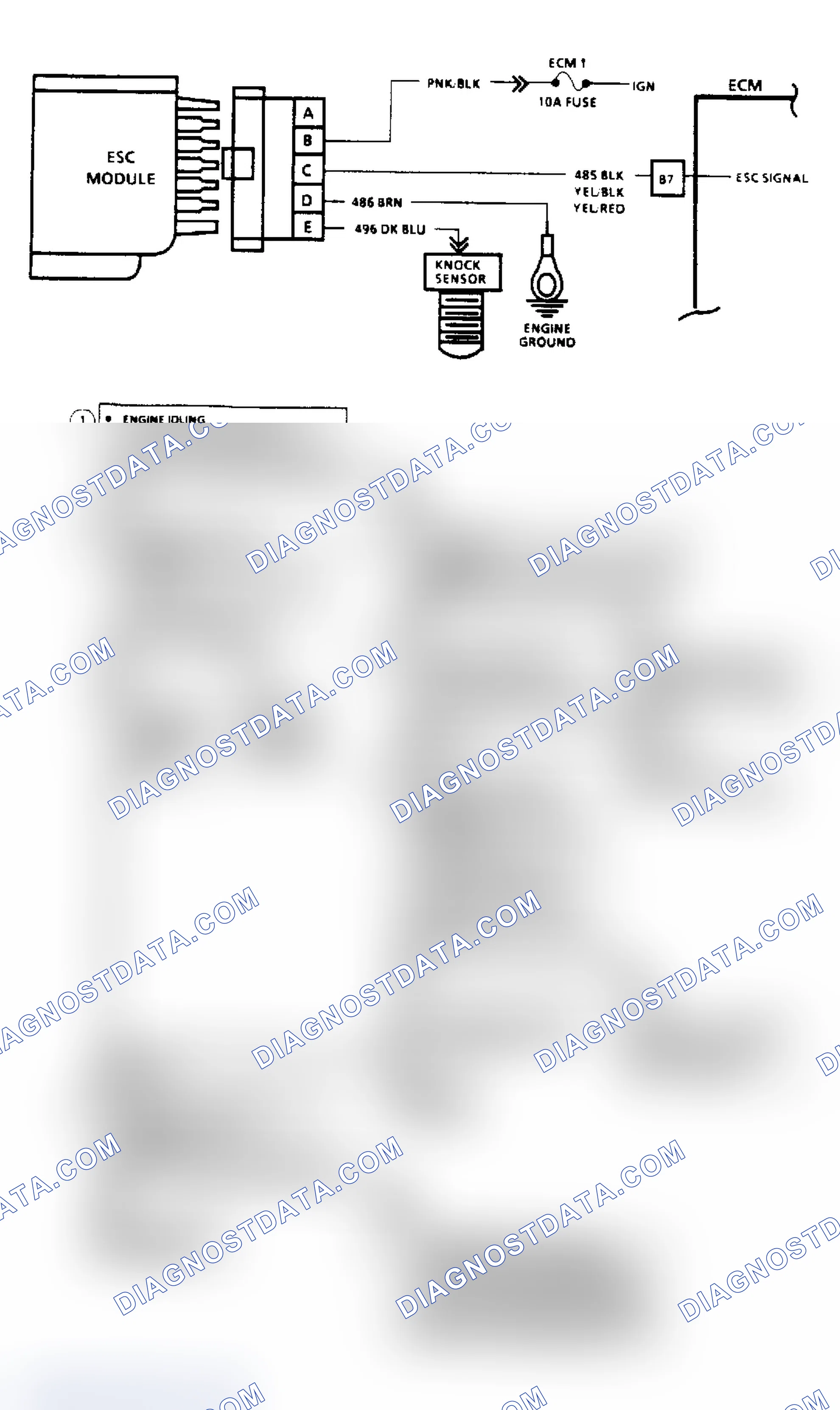 Scheme 75: Code 43, Electronic Spark Control (2.8L, 4.3L, 5.0L & 5.7L Engines) Flow Chart & Schematic
