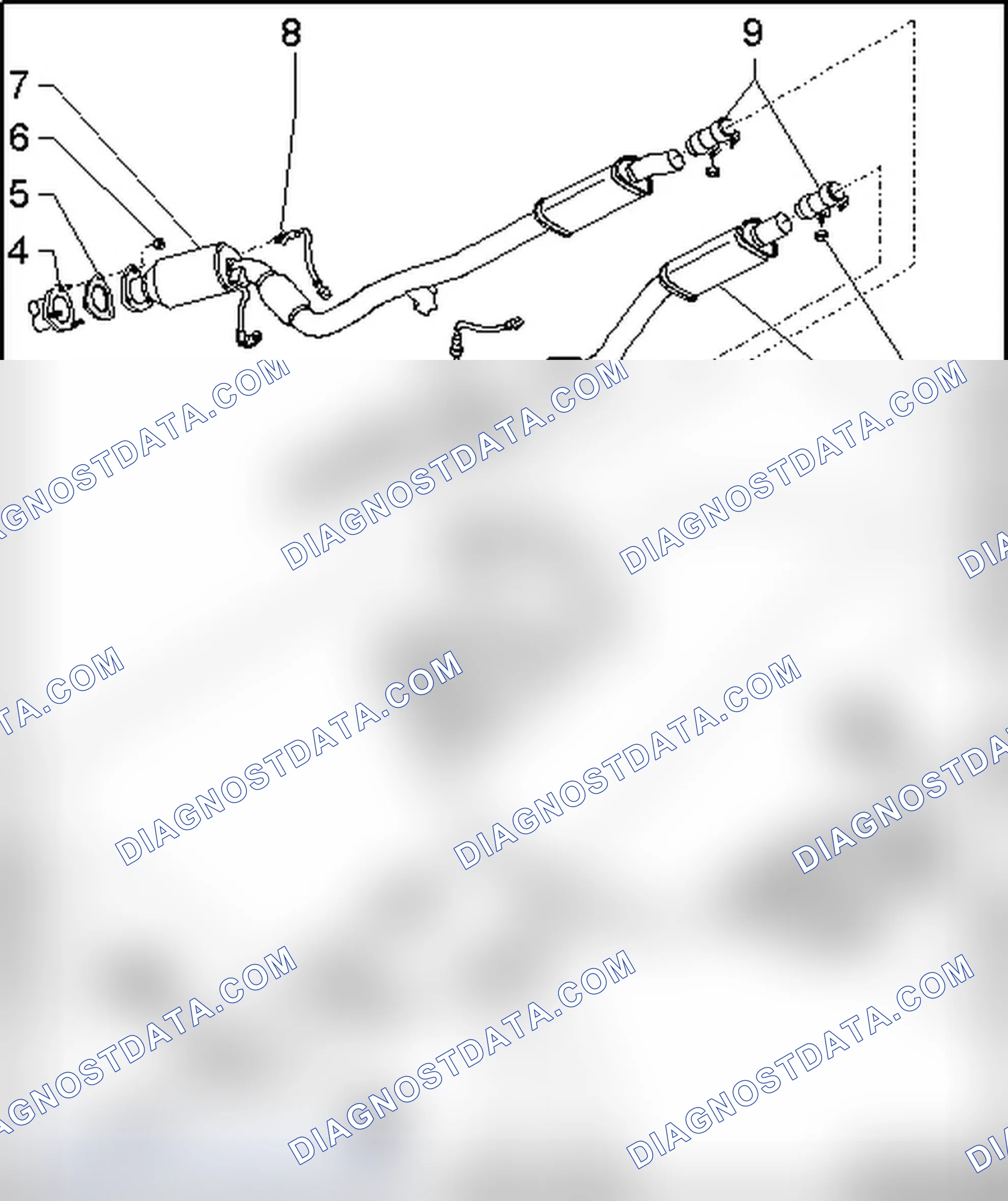 Scheme 641: Exhaust system, assembly overview