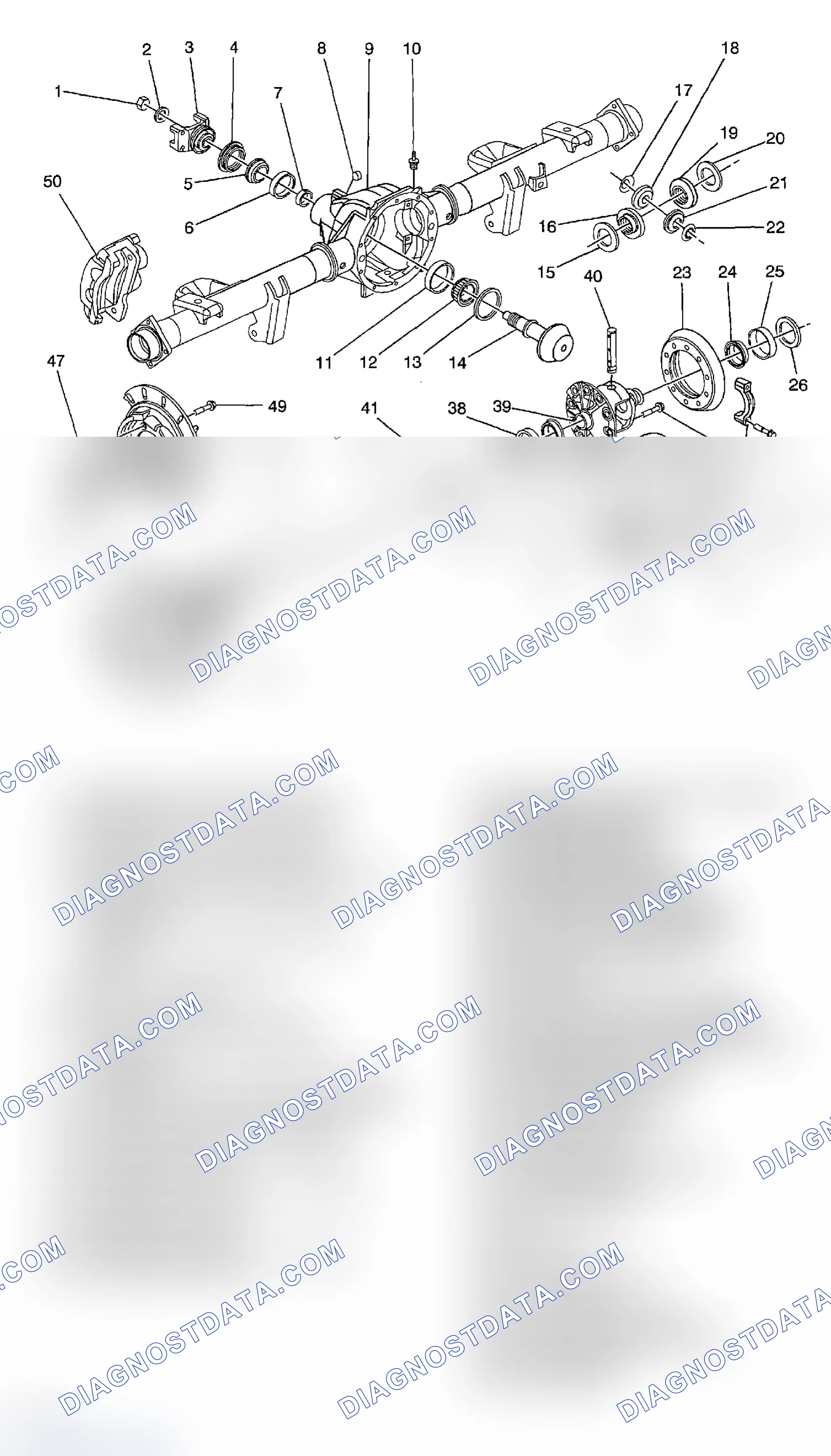 Scheme 174: Rear Axle Disassembled Views