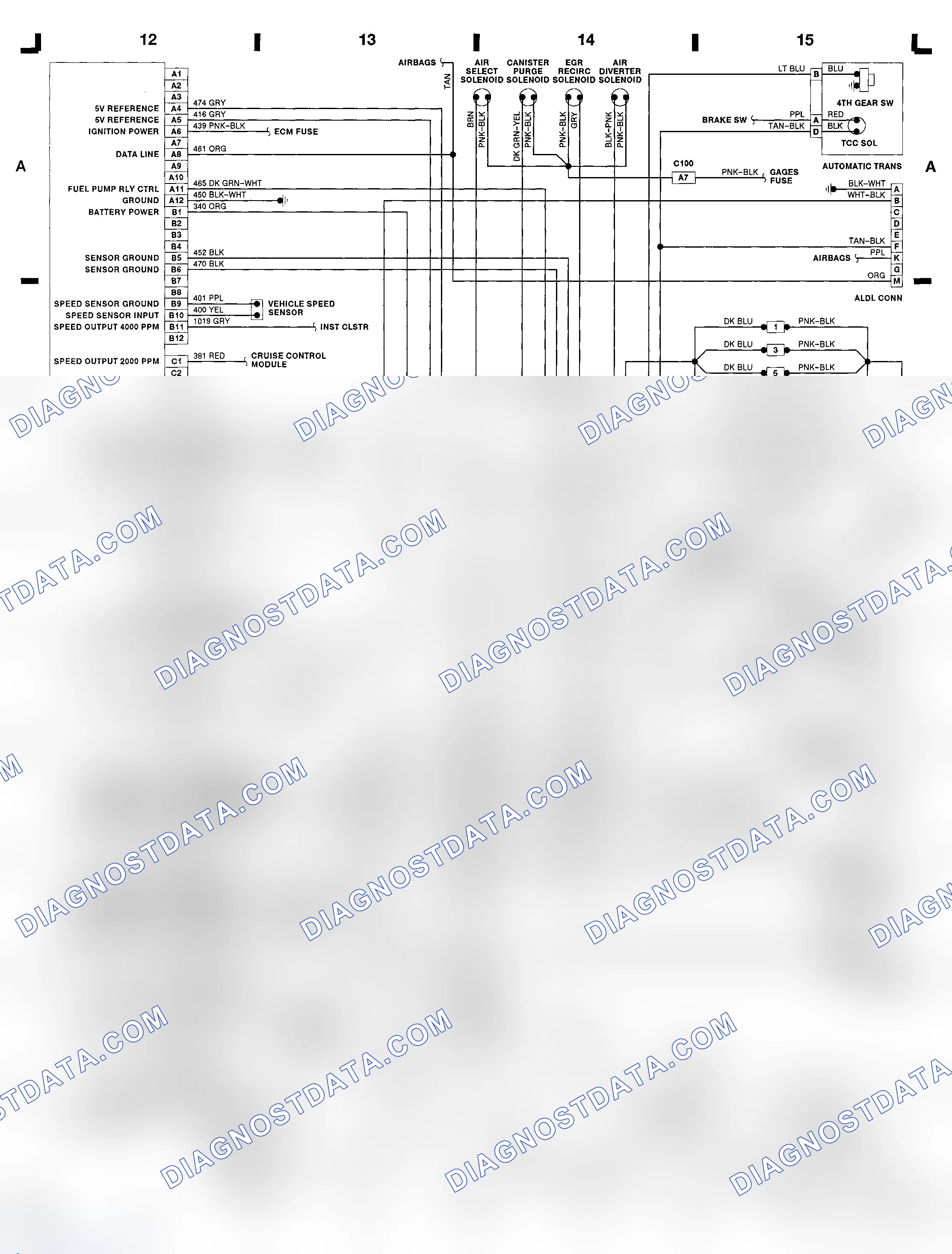 Scheme 44: 5.0L (VIN F) ECM Wiring Diagram (Camaro & Firebird)