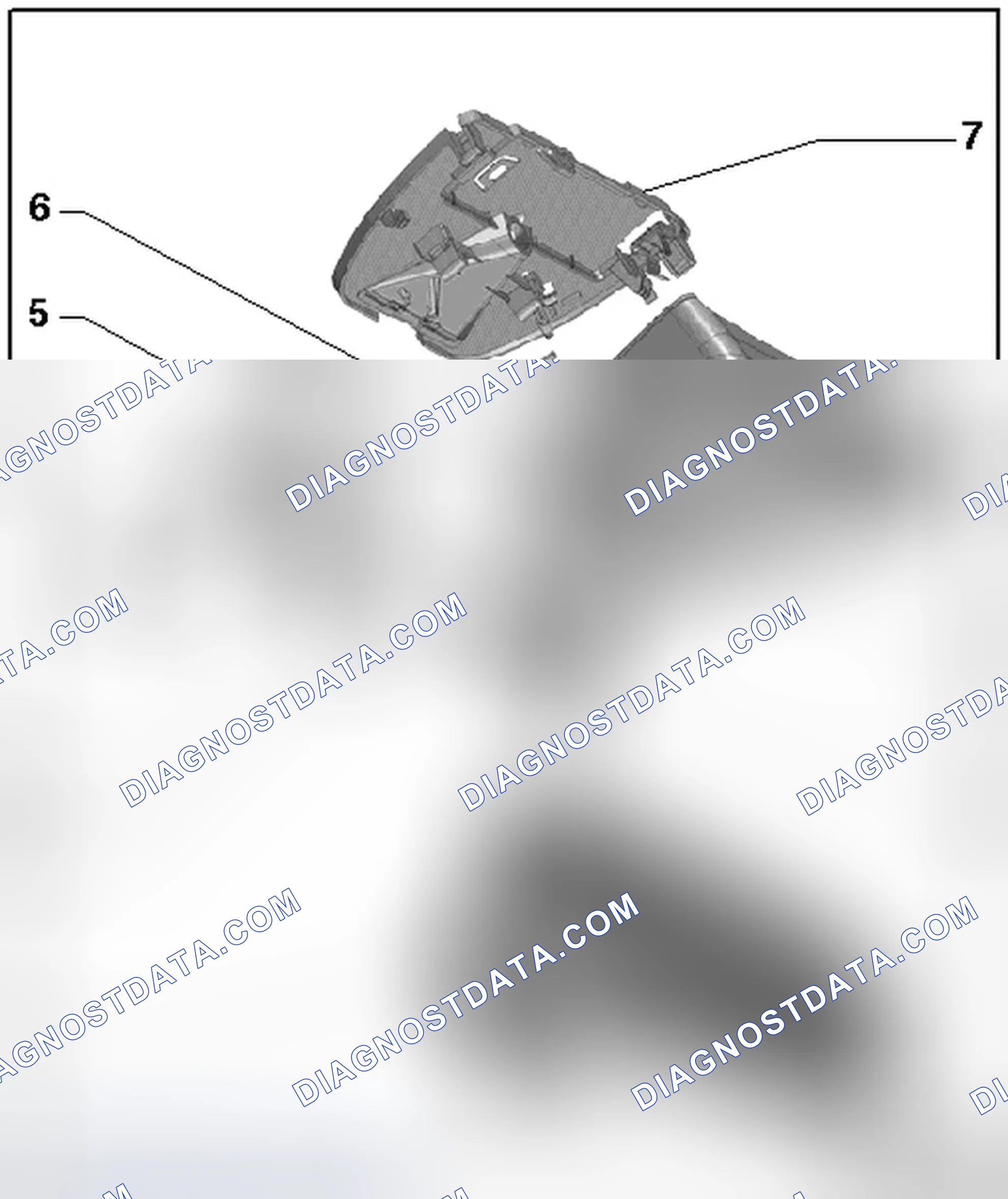 Scheme 464: INTERIOR REARVIEW MIRROR WITH LANE ASSIST ASSEMBLY OVERVIEW
