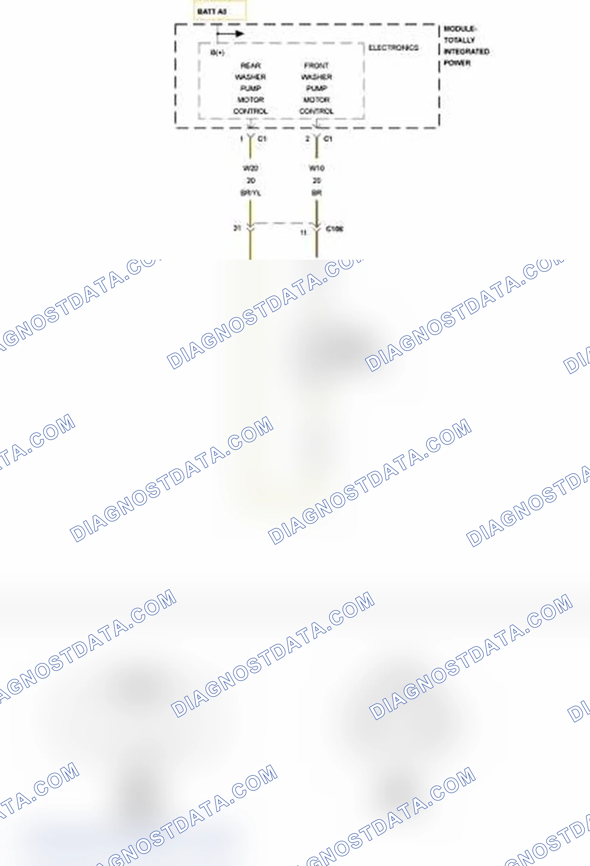 Scheme 189: B231F-FRONT/REAR WASHER MOTOR CONTROL CIRCUIT LOW