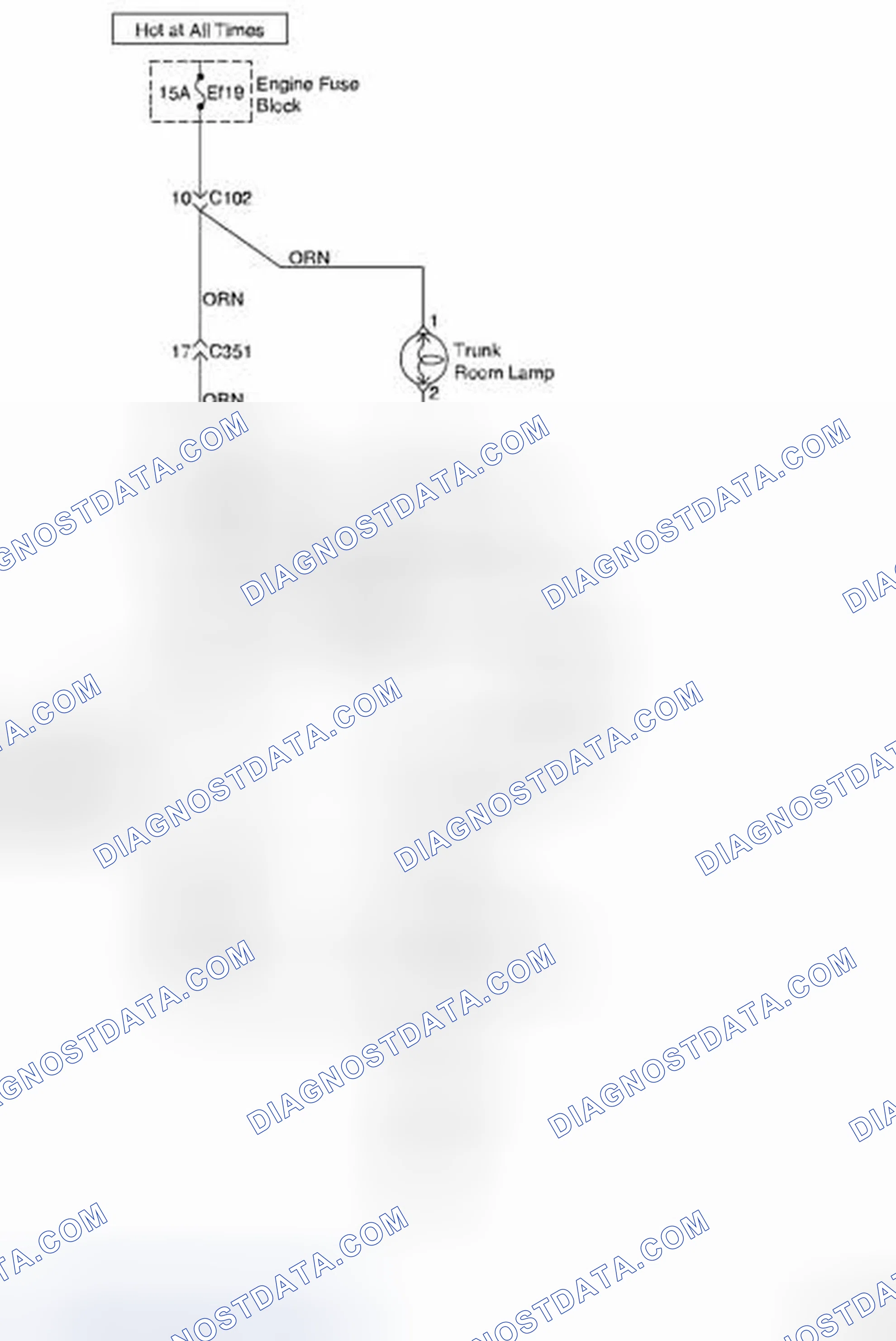 Scheme 22: Trunk/Tail Gate Open Switch, Trunk Latch Switch and Trunk Room Lamps Circuit Diagram (For NOTCHBACK