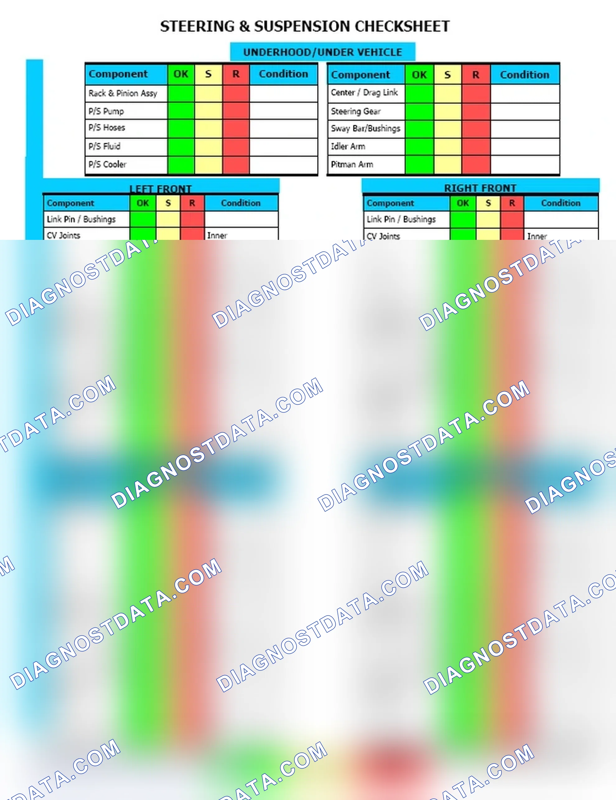 Scheme 12: Steering & Suspension Checksheet (2 Of 2)