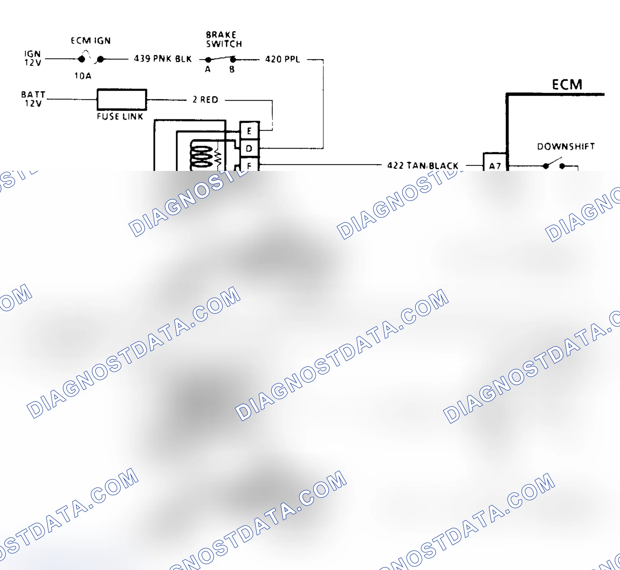 Scheme 134: THM 400 Downshift Control Electrical Diagnosis Schematic