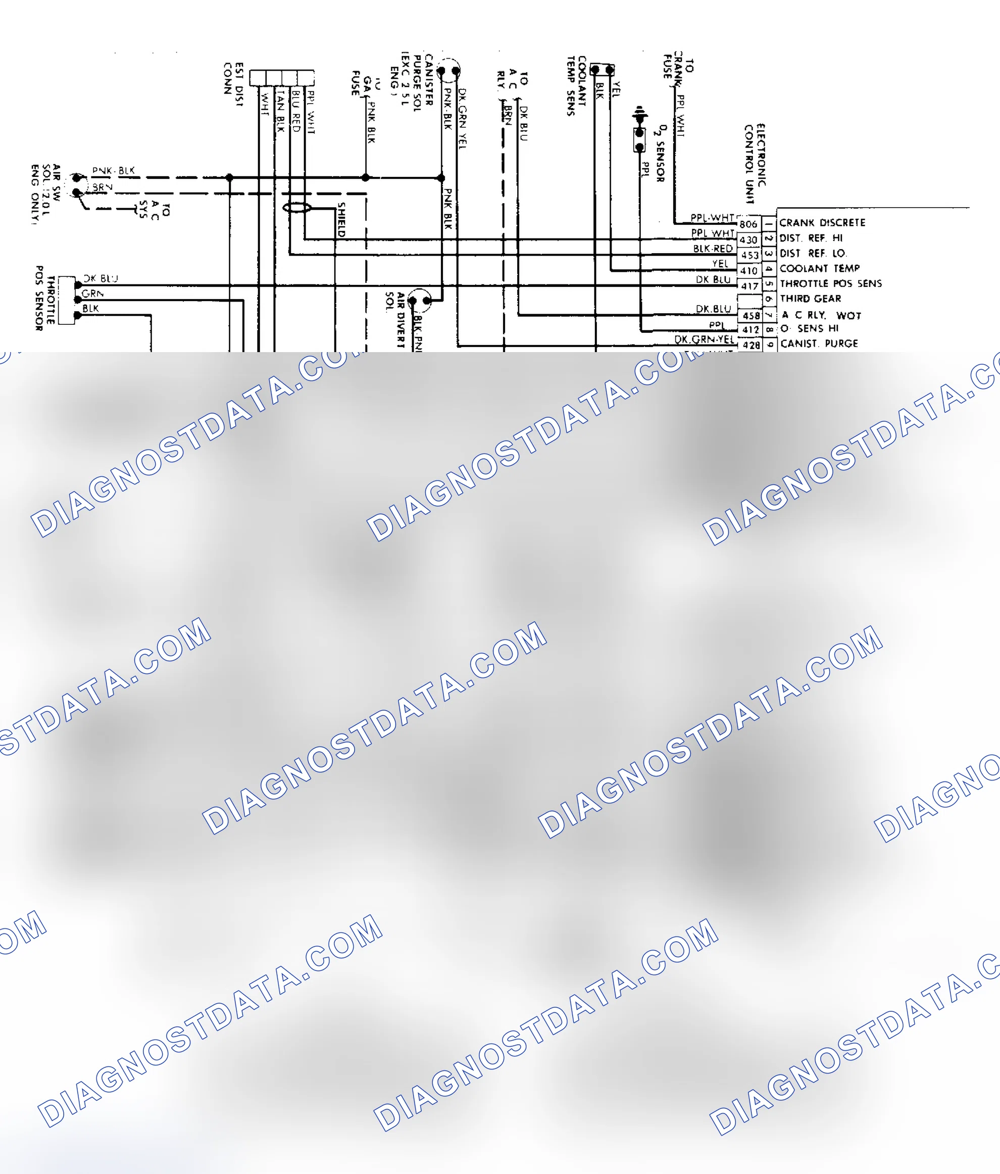 Scheme 314: EFI (Exc. 5.0L) System Wiring Diagram