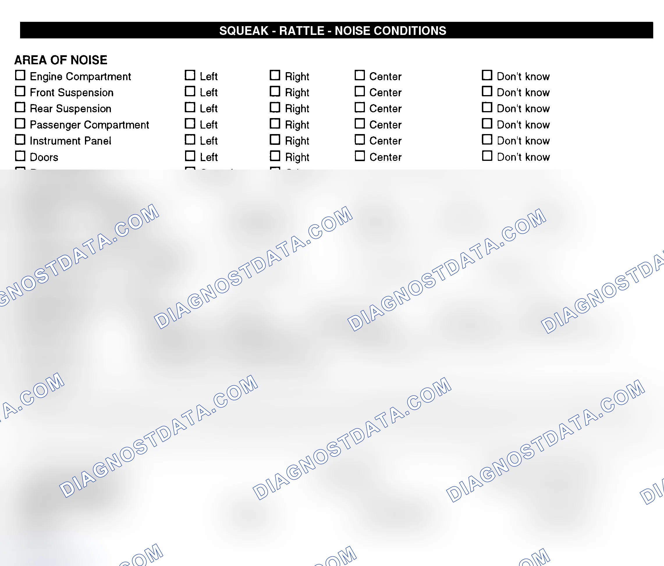 Scheme 11: Squeak, Rattle, & Noise Conditions