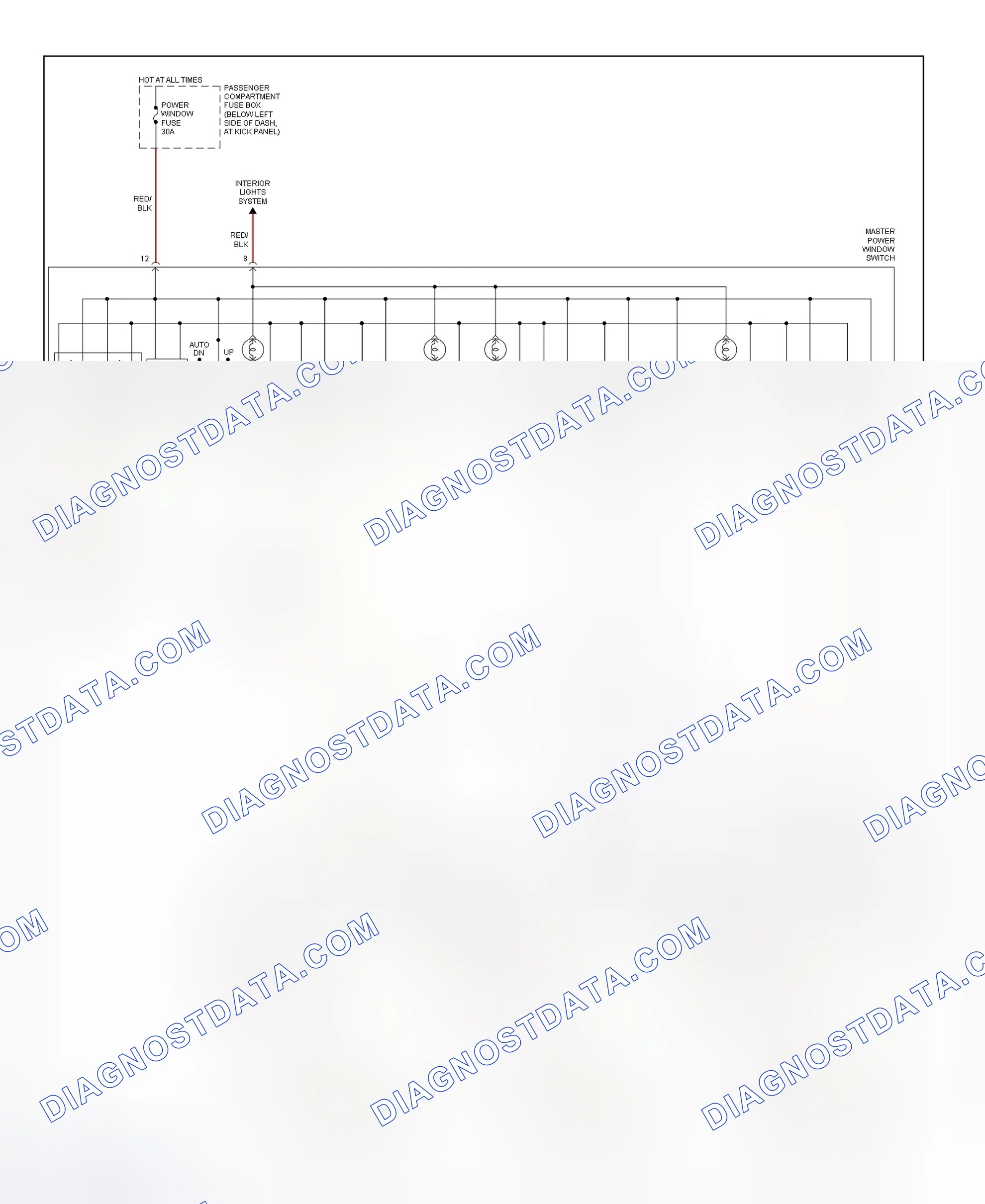 Scheme 1: Power Window System Wiring Diagram