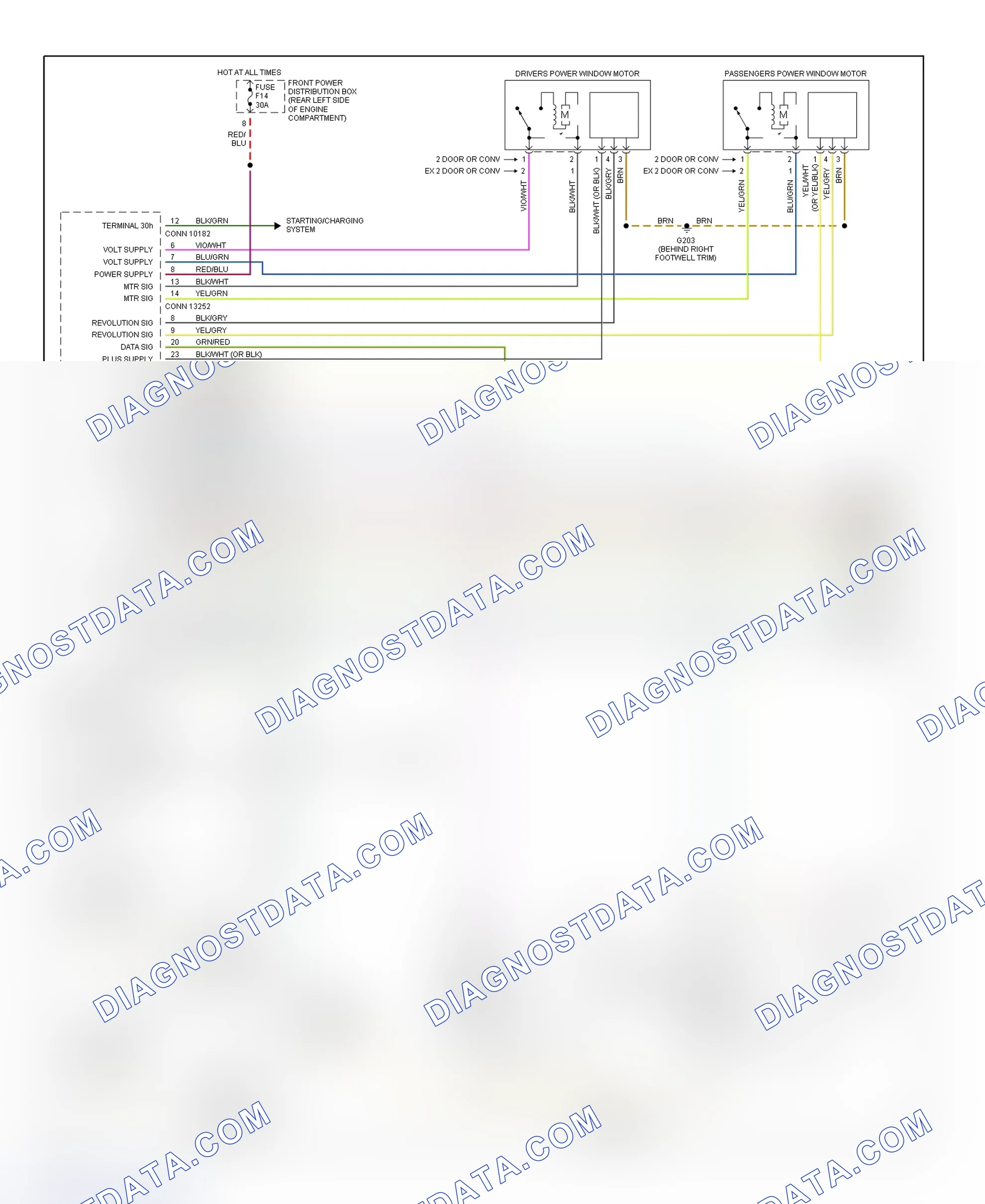 Scheme 10: Power Window Wiring Diagram (1994-96 Except 318ti - 1 Of 2)