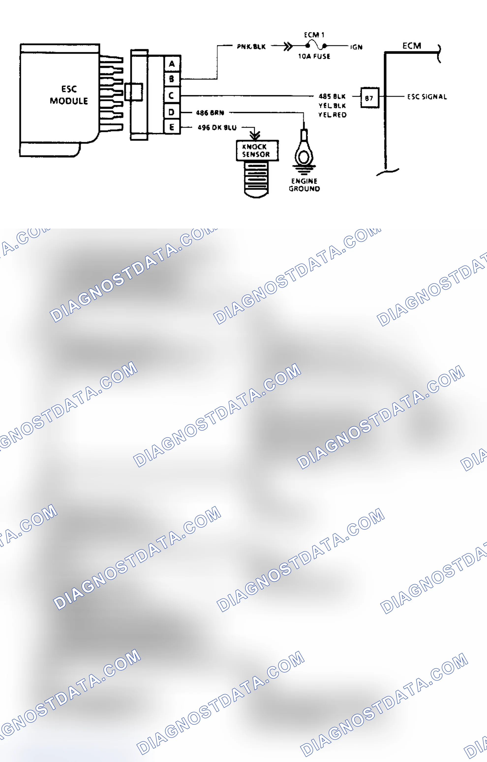 Scheme 114: Electronic Spark Control Check (Except 2.5L & 7.4L Engines) - Flow Chart & Schematic