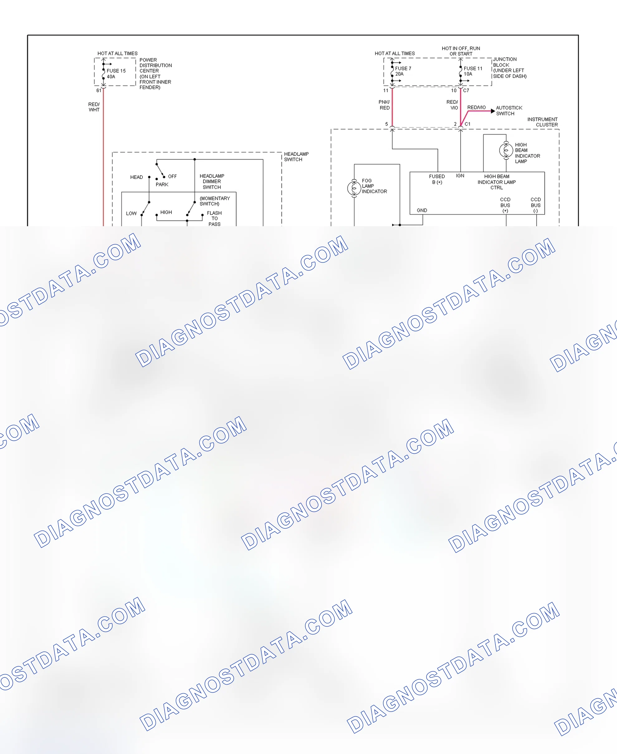 Scheme 14: Daytime Running Lights Wiring Diagram (Breeze, Cirrus, Sebring Convertible & Stratus)
