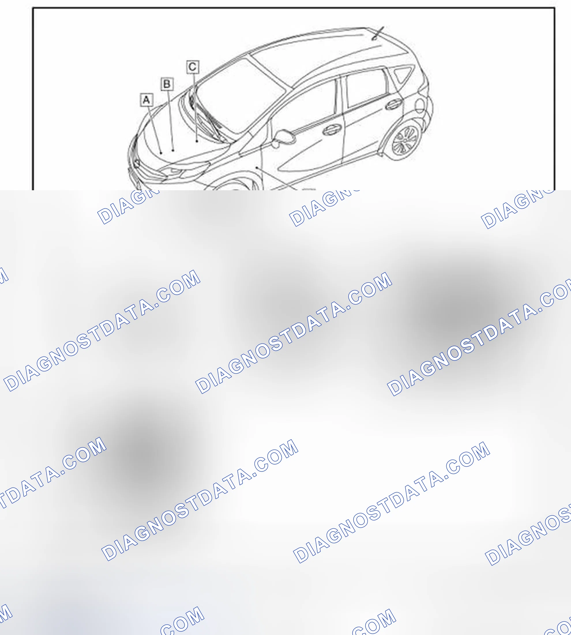 Scheme 3: STARTING SYSTEM (WITHOUT INTELLIGENT KEY): Component Parts Location