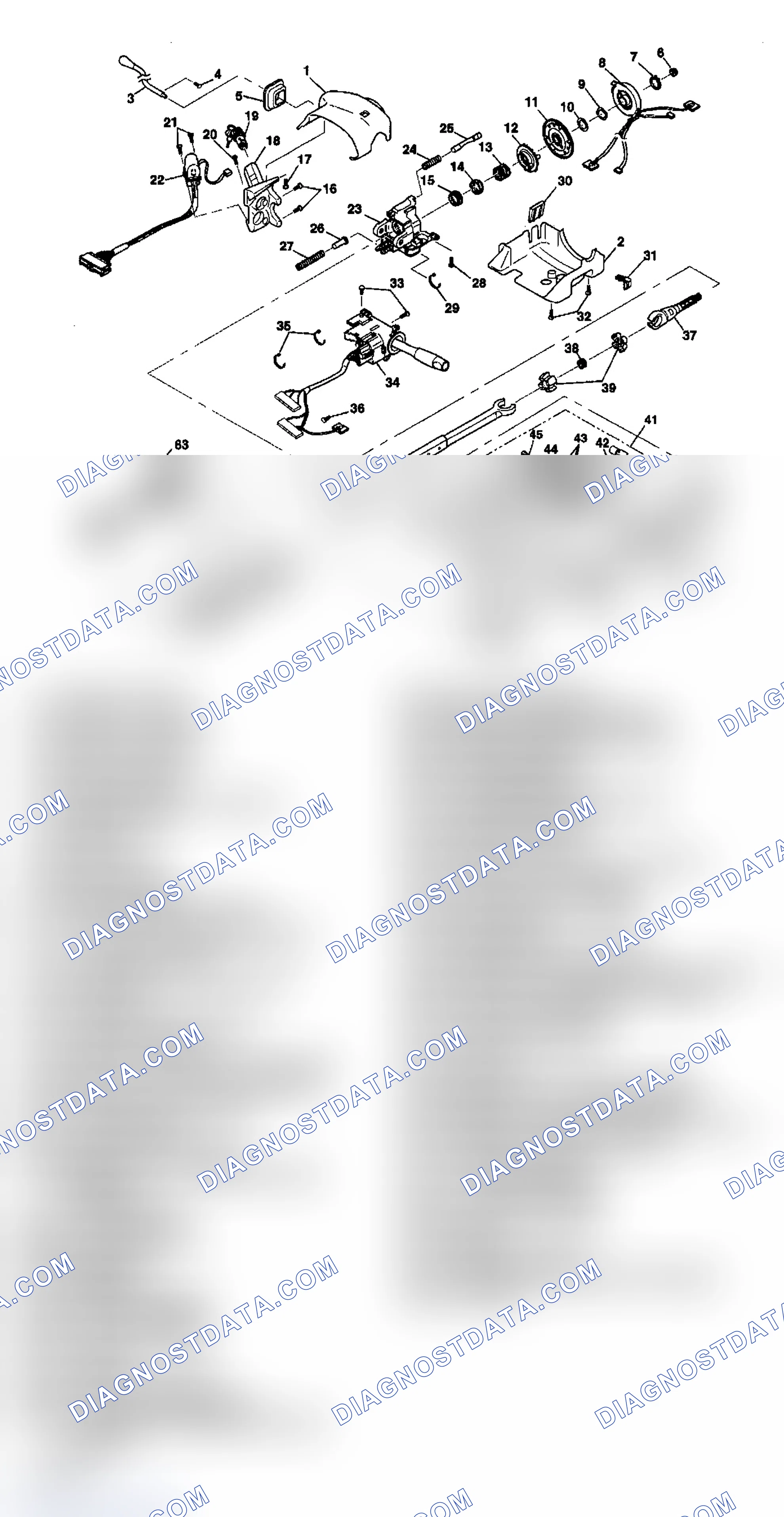 Scheme 2: Steering Column Disassembled View (Column Shift)