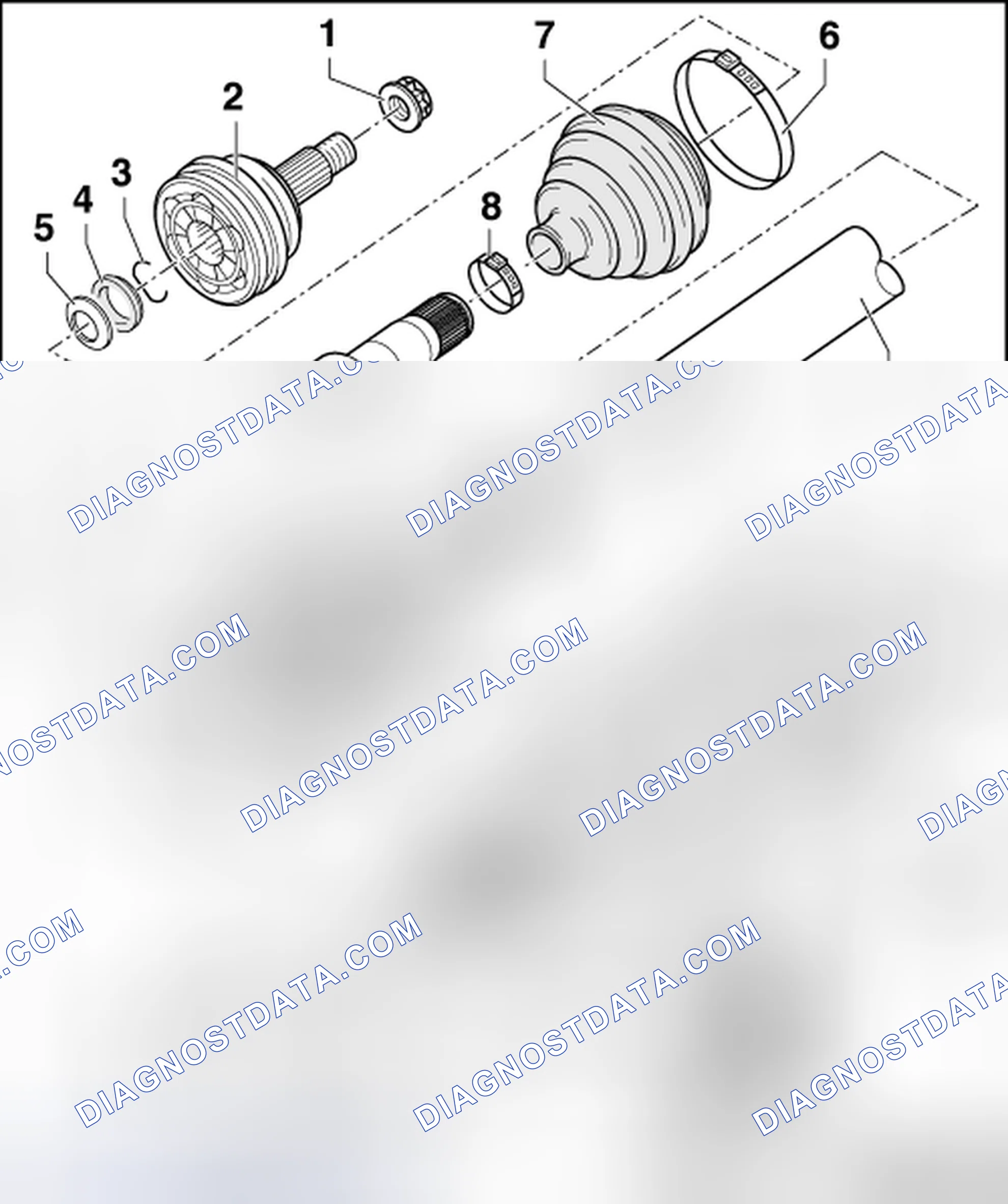 Scheme 9: DRIVE AXLE WITH TRIPLE ROLLER JOINT AAR 2000 ASSEMBLY OVERVIEW