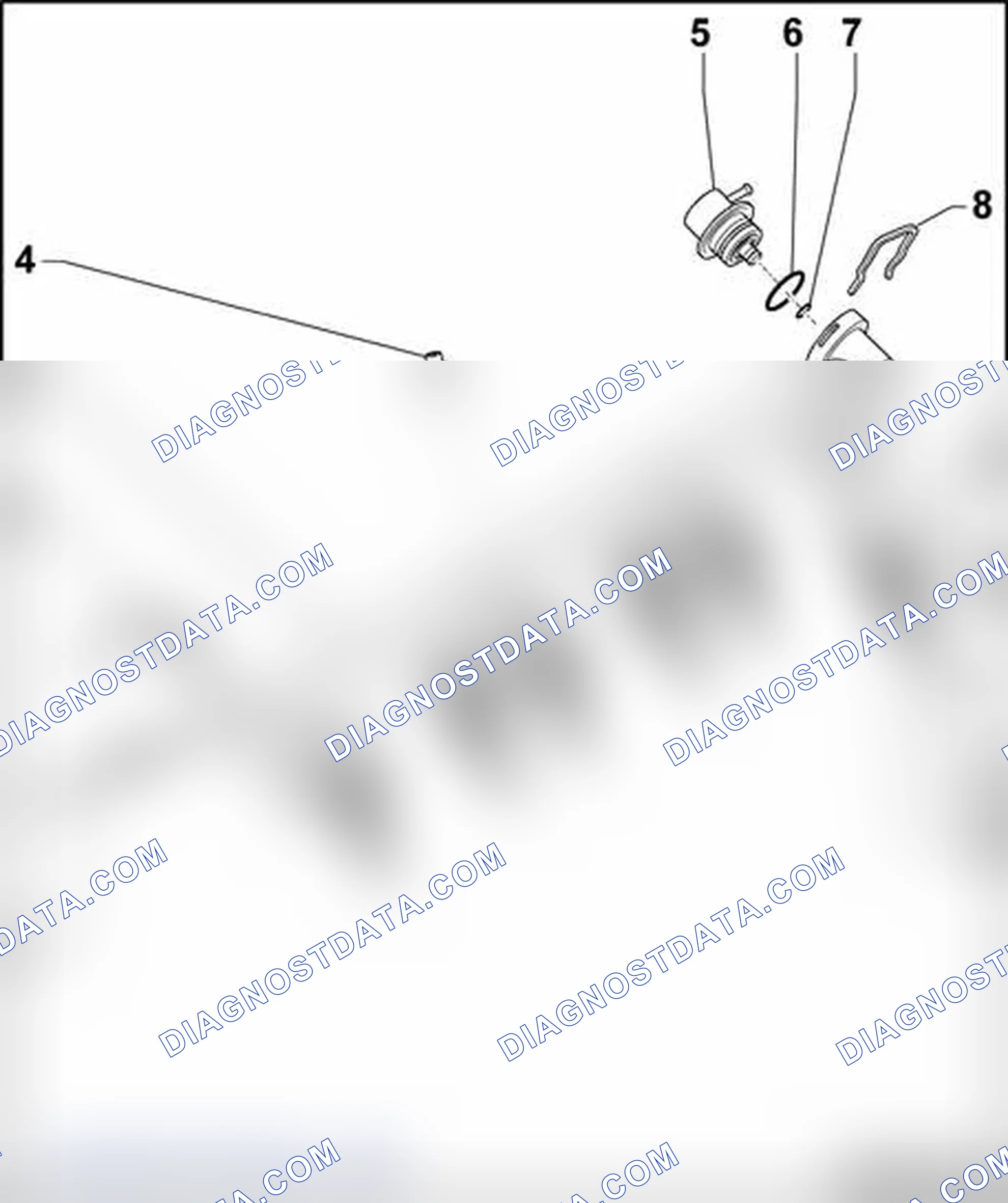 Scheme 66: Fuel rail with injectors, disassembling and assembling