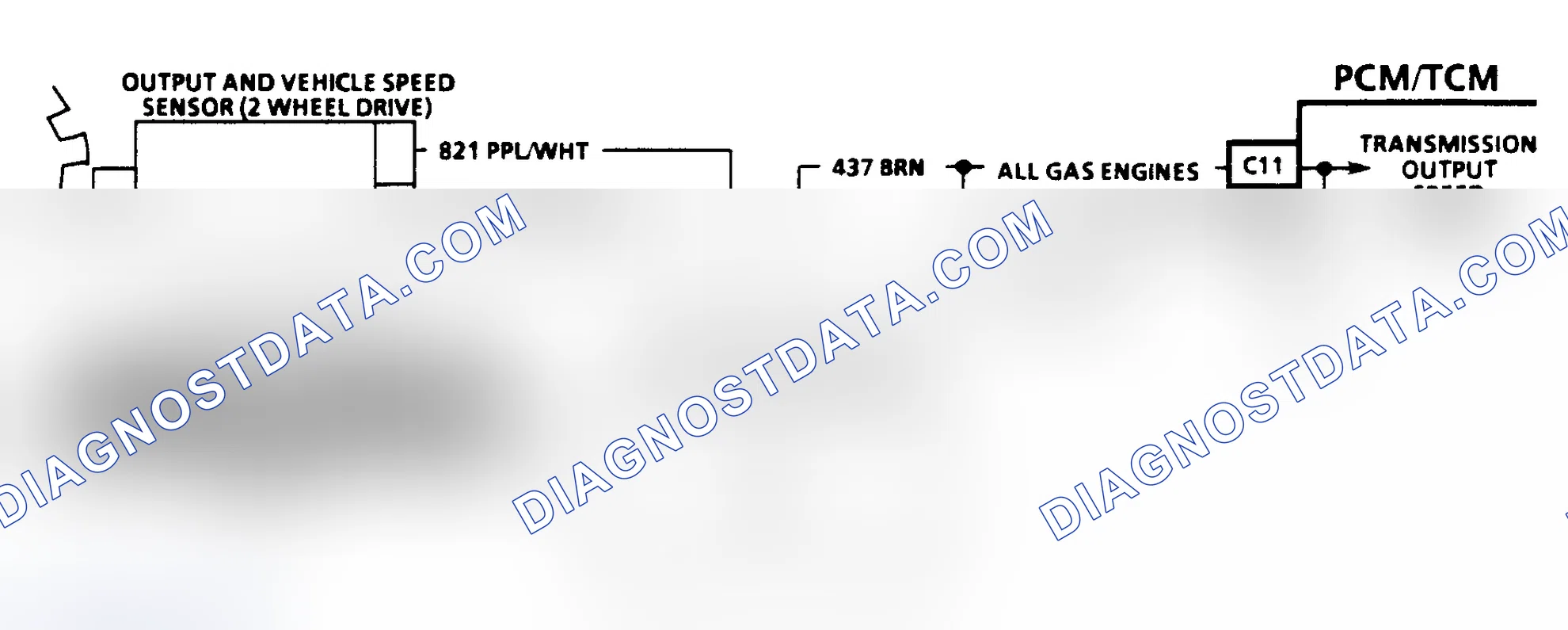 Scheme 318: OUTPUT SPEED SENSOR CIRCUIT CHECK - 2WD EXCEPT "C" & "K" SERIES