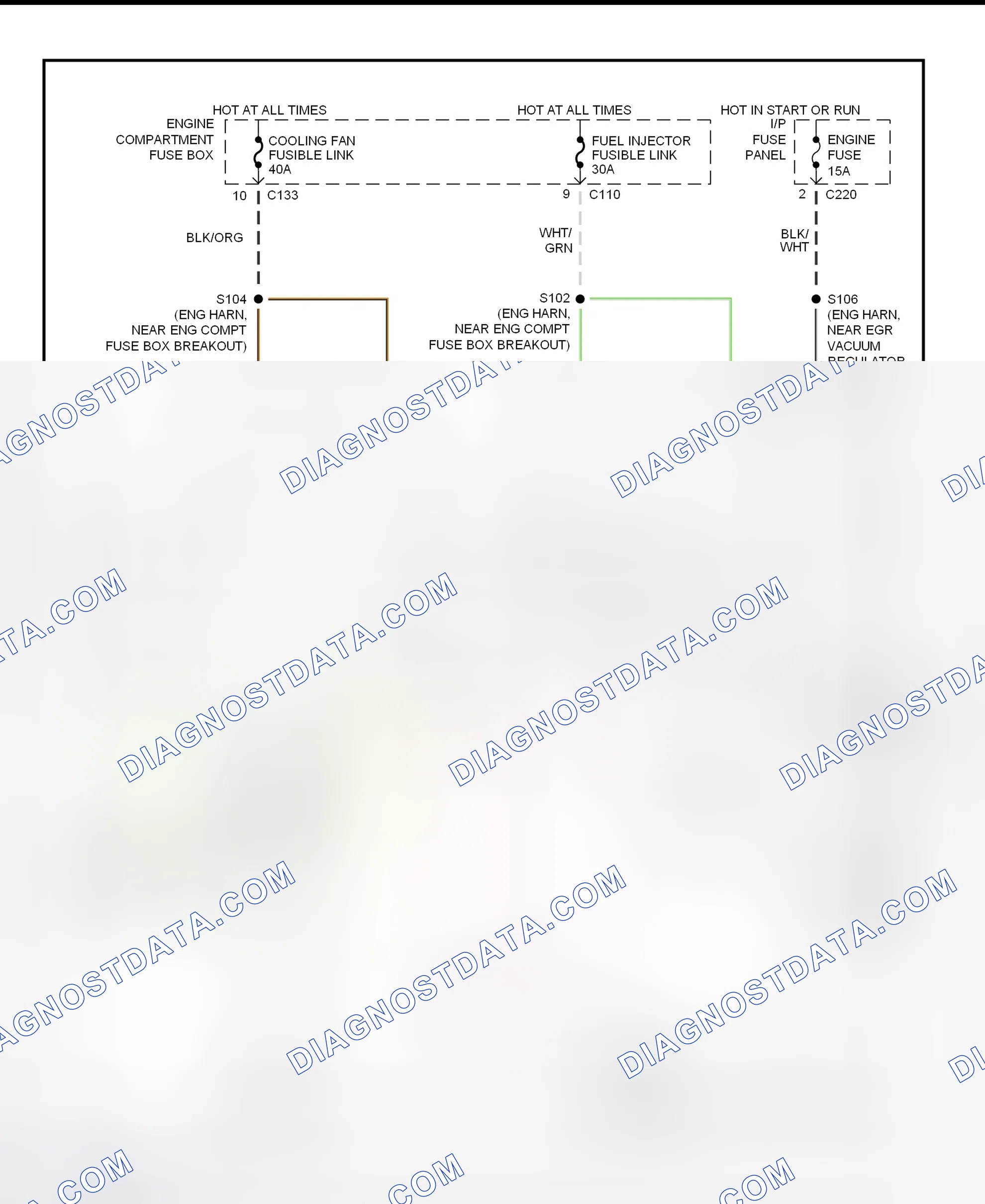 Scheme 3: Cooling Fan Wiring Diagram (Escort & Tracer)