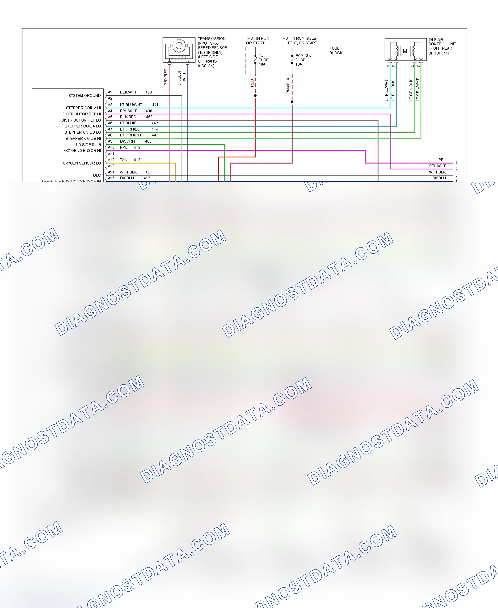 Scheme 153: Schematic (Blazer, Pickup, Sierra, Suburban & Yukon - 4.3L, 5.0L & 5.7L With A/T - 1 Of 3)