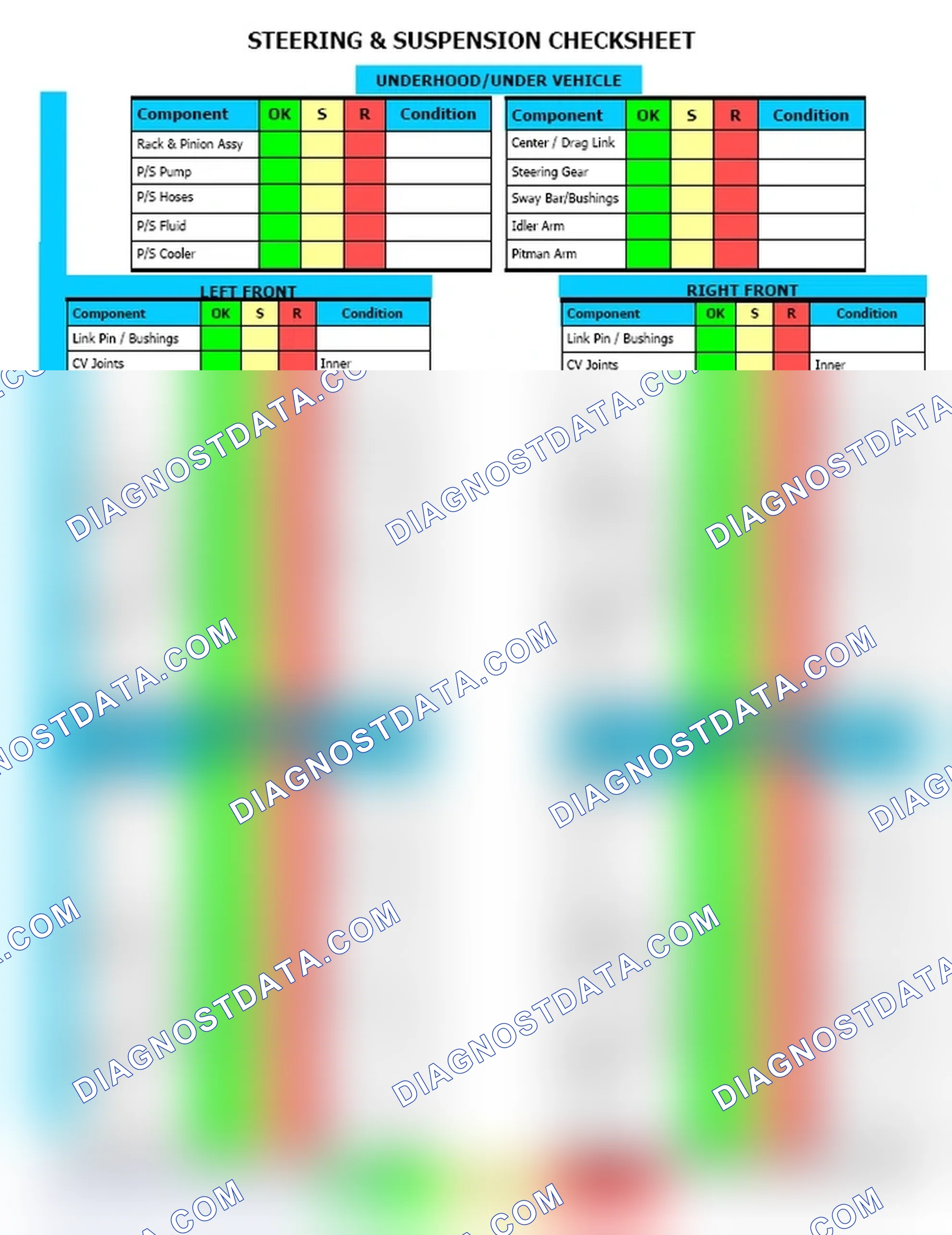 Scheme 12: Steering & Suspension Checksheet (2 Of 2)