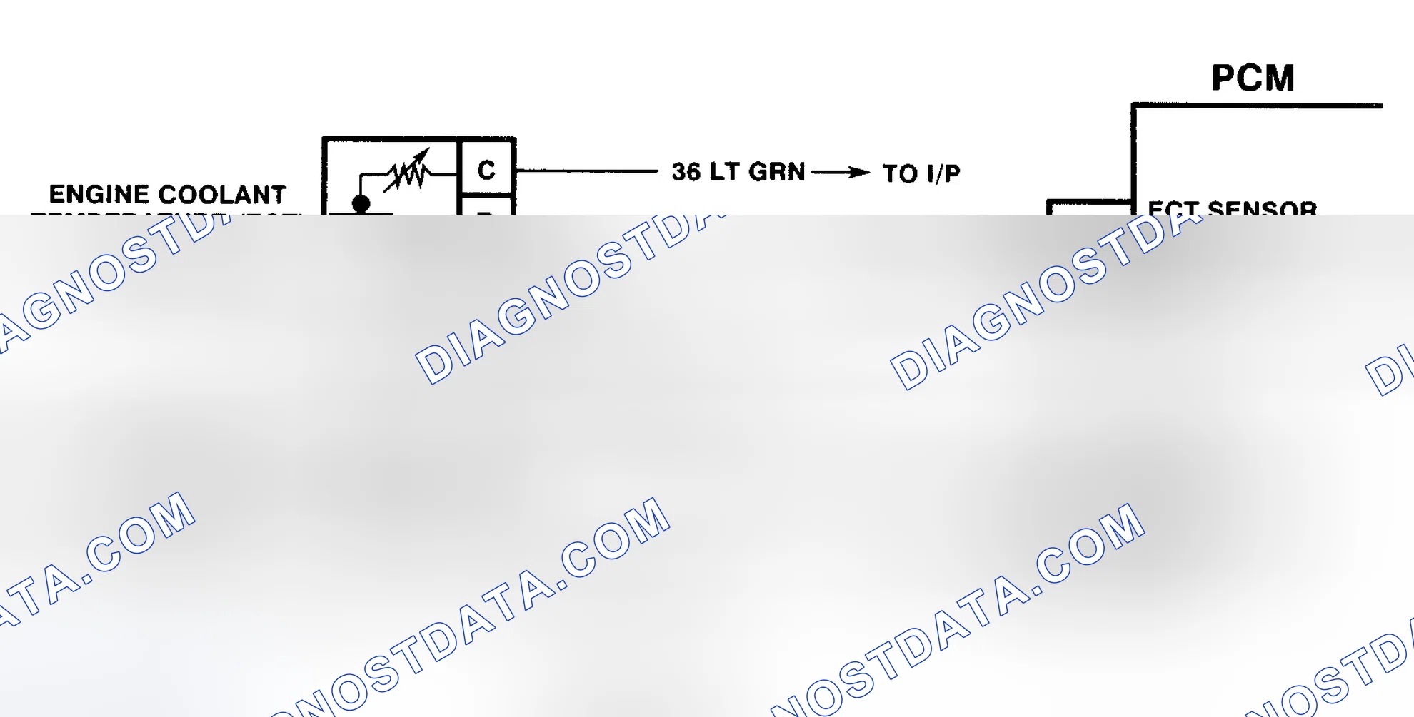 Scheme 13: Code P0117 Schematic (3.8L) Coolant Temperature Sensor Low Temperature Indicated