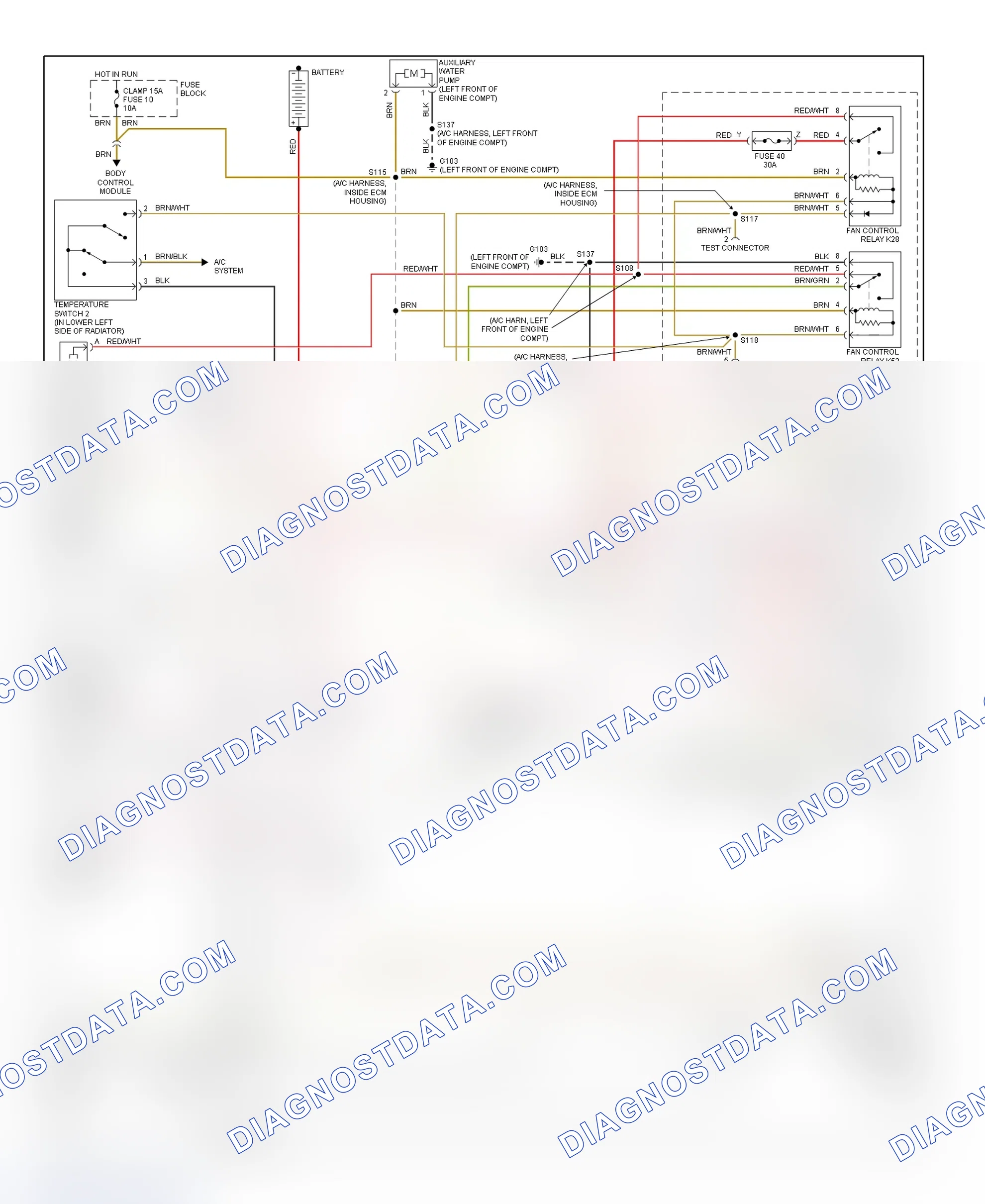 Scheme 28: Cooling Fan System Wiring Diagram (1999 Catera)