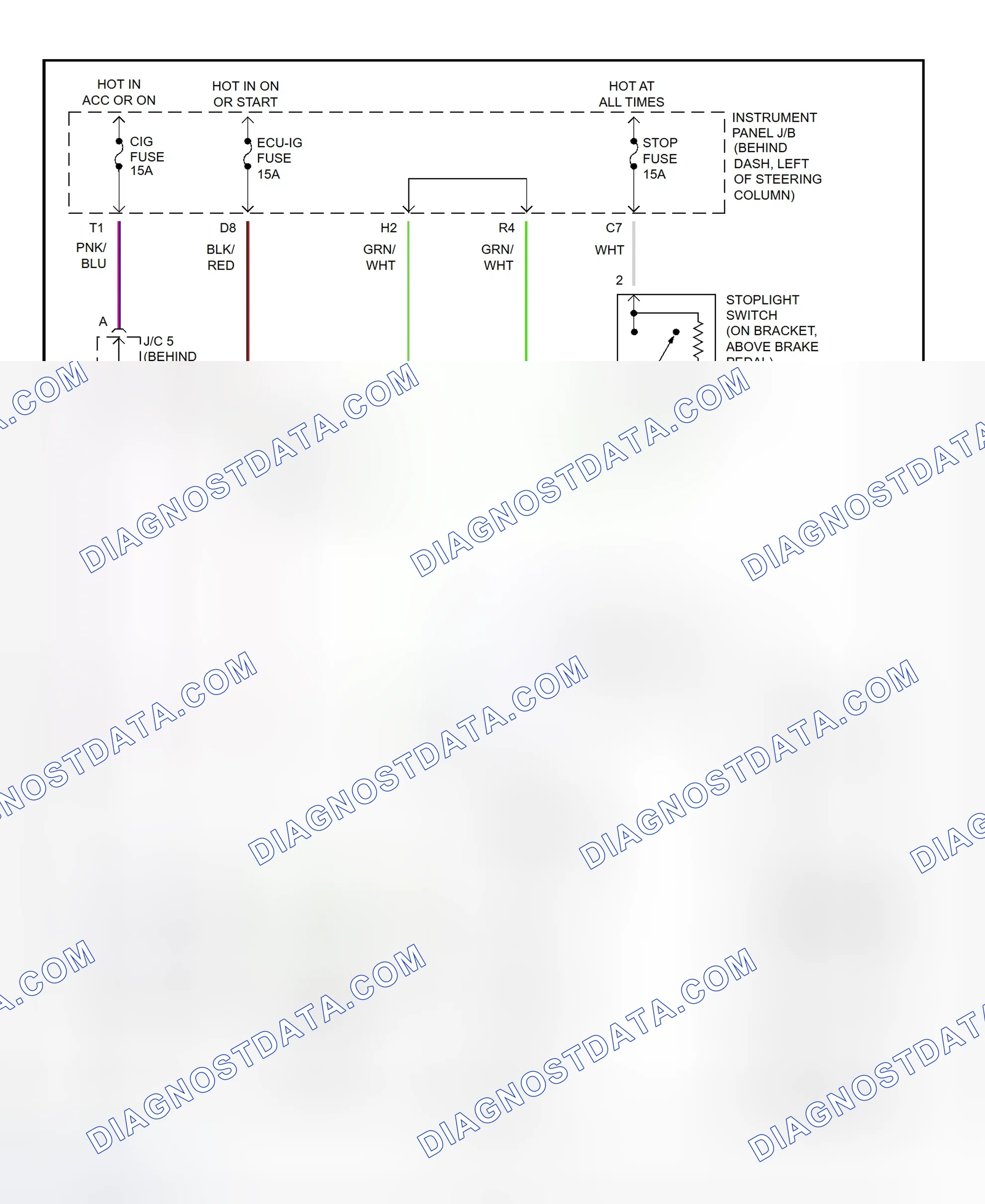 Scheme 405: Shift Interlock System Wiring Diagram (2001 - Toyota Camry 2.2L CNG)