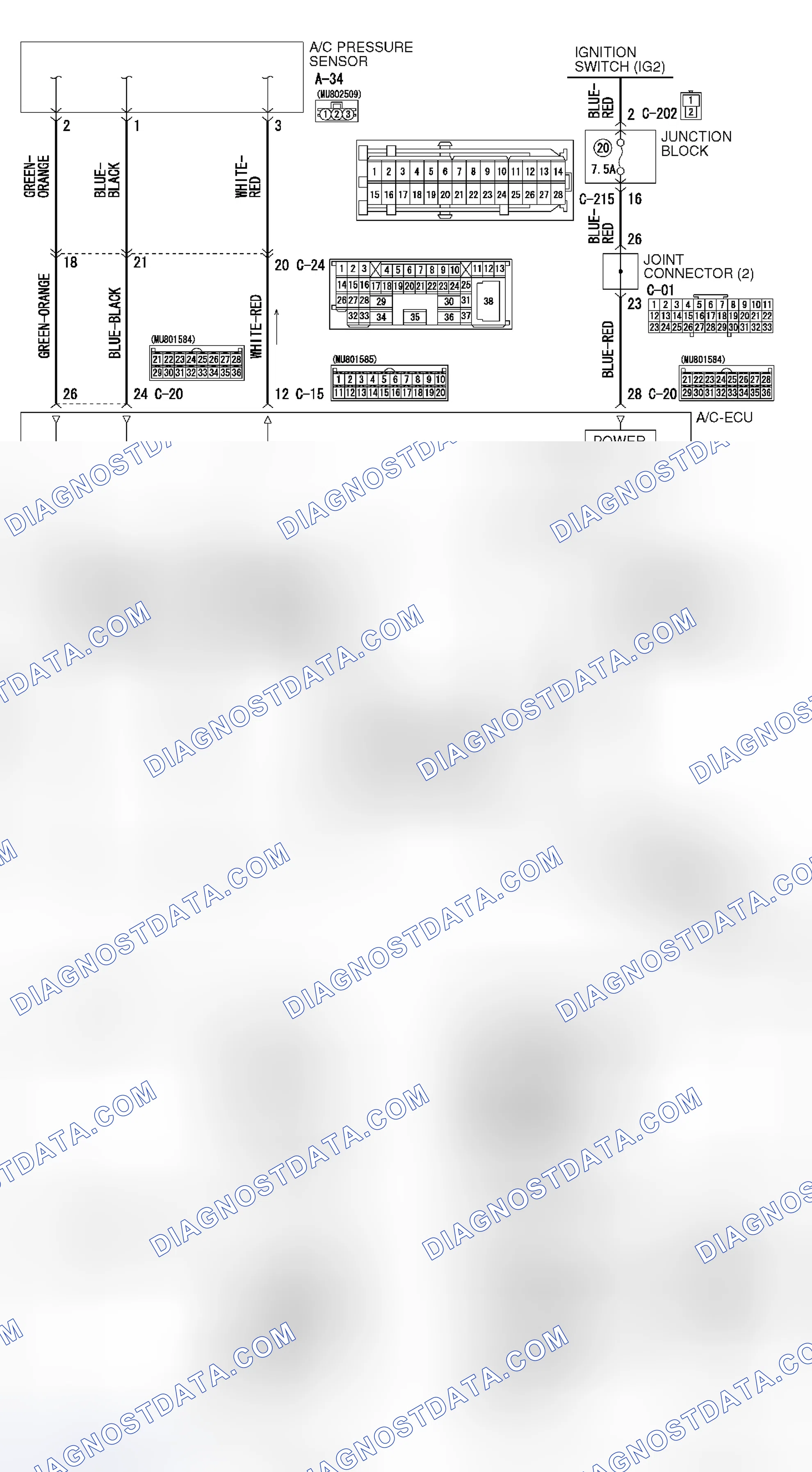 Scheme 107: DTC B1045: AIR MIXING DAMPER CONTROL MOTOR AND POTENTIOMETER (ACTIVATING SYSTEM FAILURE)