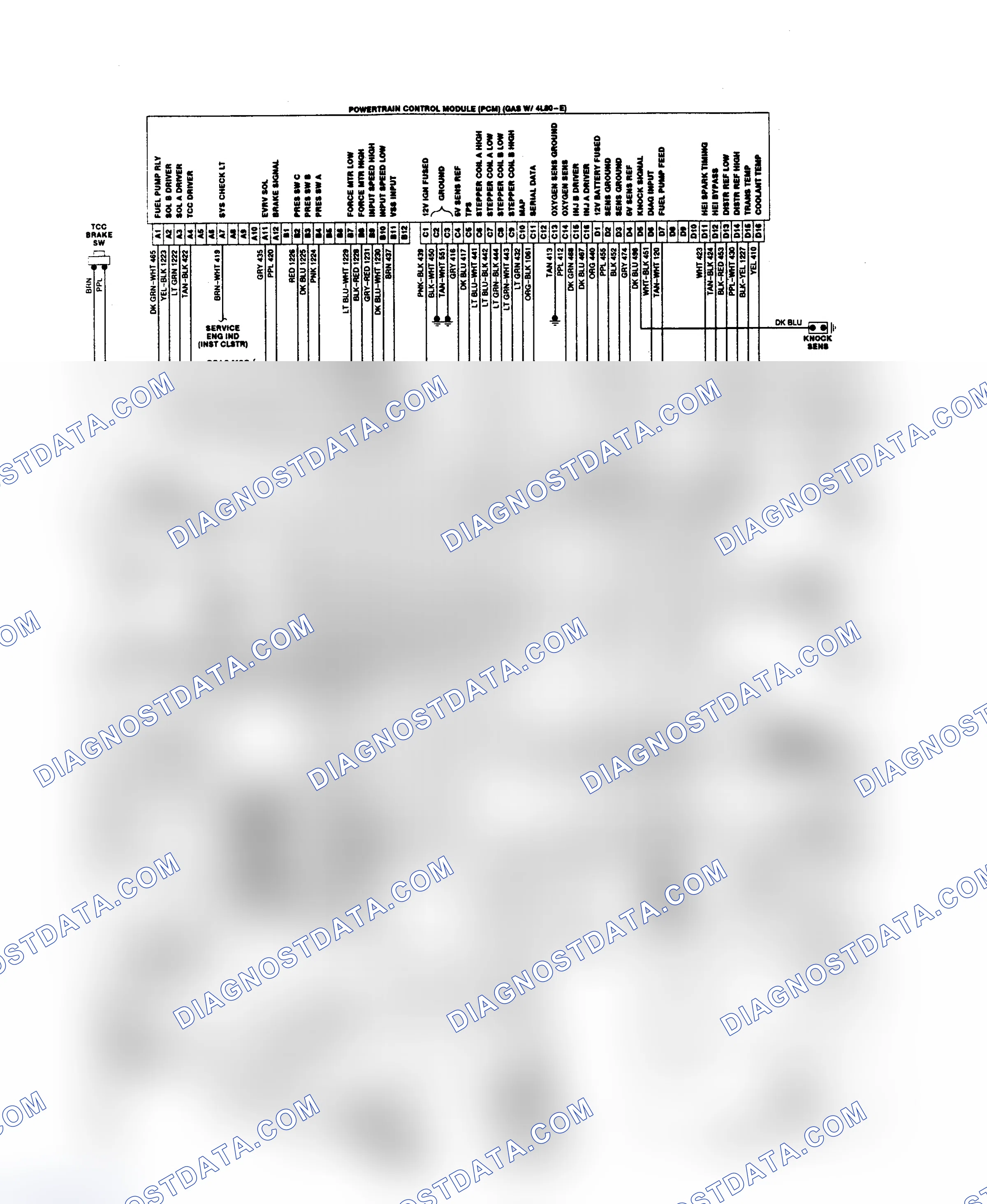 Scheme 13: Wiring Diagram ("P" Series Commercial Chassis 4.3L, 5.7L & 7.4L with 4L80-E Transmission)