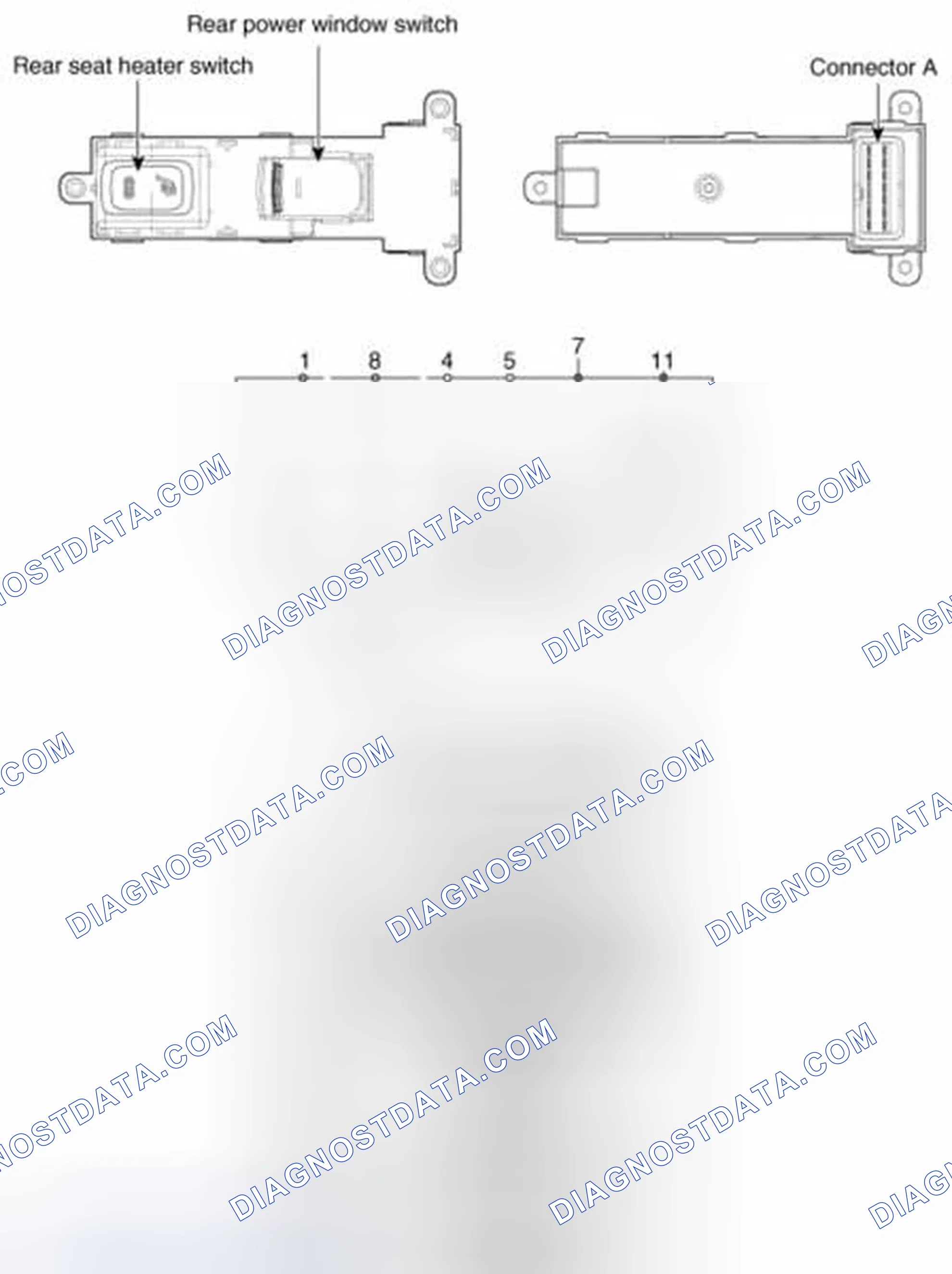 Scheme 53: Rear Power Window + Seat Heater Switch