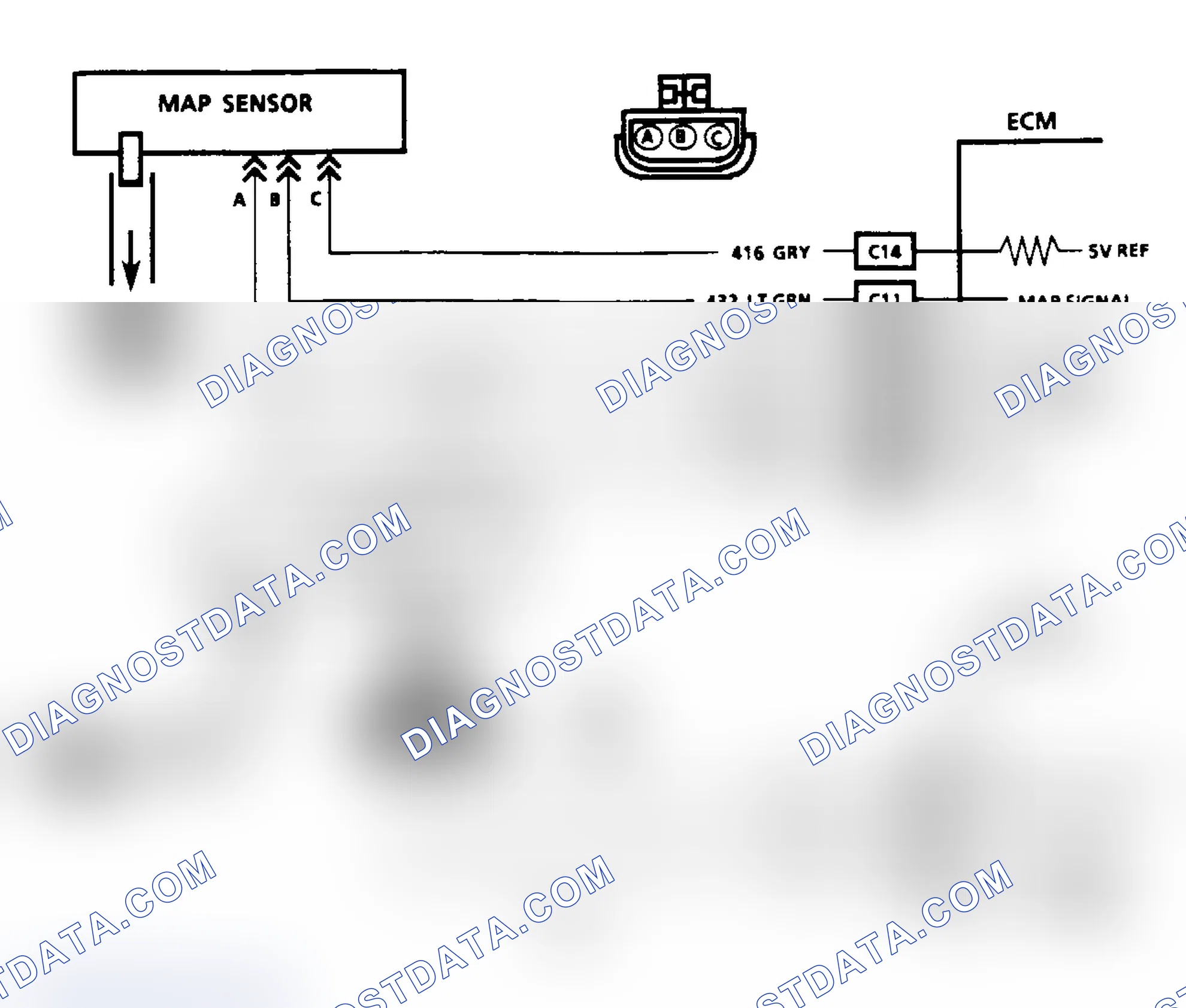 Scheme 66: Code 33: MAP Sensor Signal Voltage High Circuit Diagram