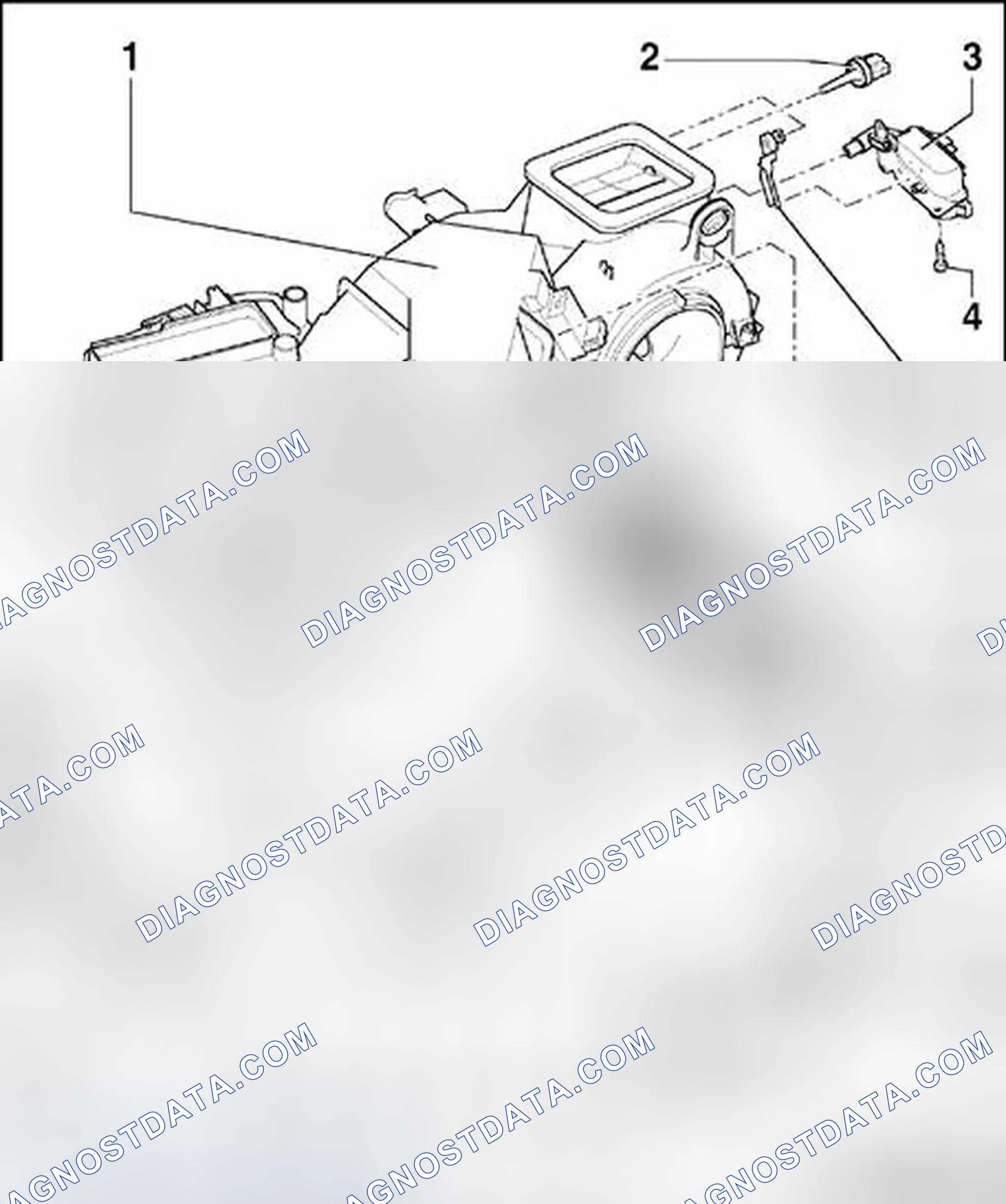 Scheme 85: Heating and A/C unit (with heater core and evaporator) electrical components, overview