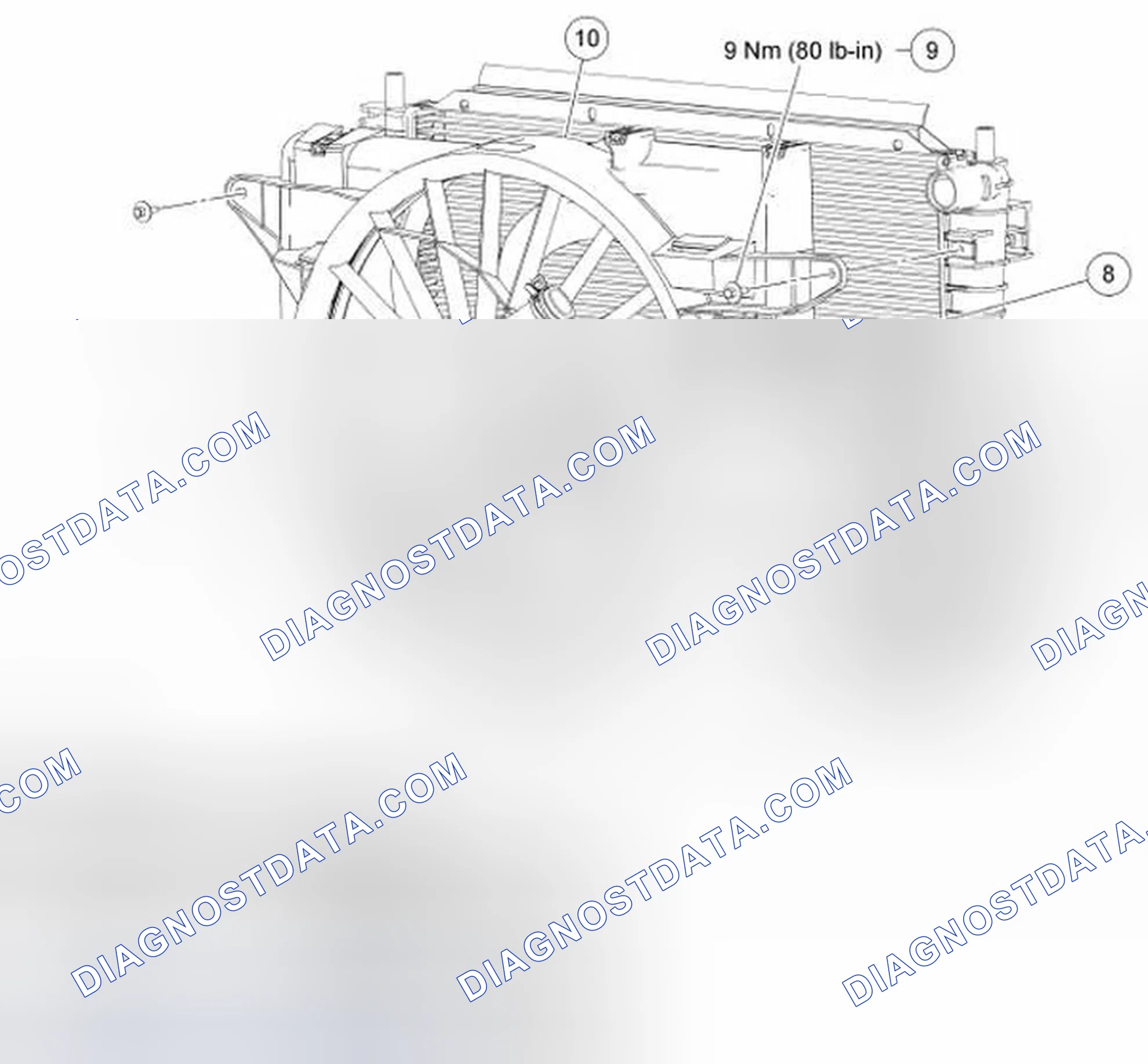 Fig. 12: Identifying Shroud Electrical Connector, Cooling Fan Motor And Shroud - With Torque Specifications
