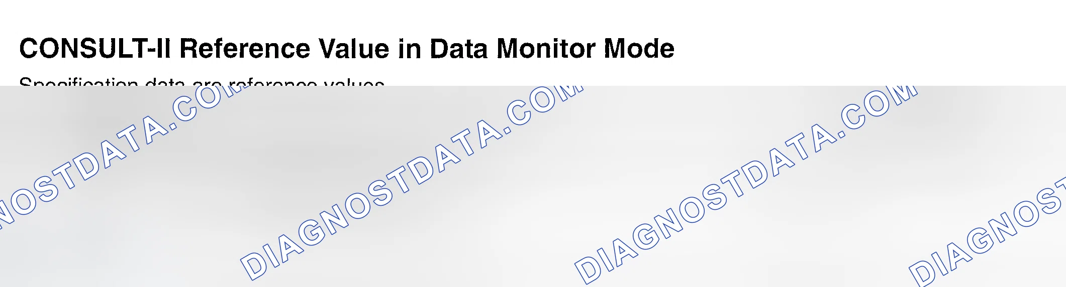 Scheme 658: CONSULT-II Reference Value In Data Monitor Mode