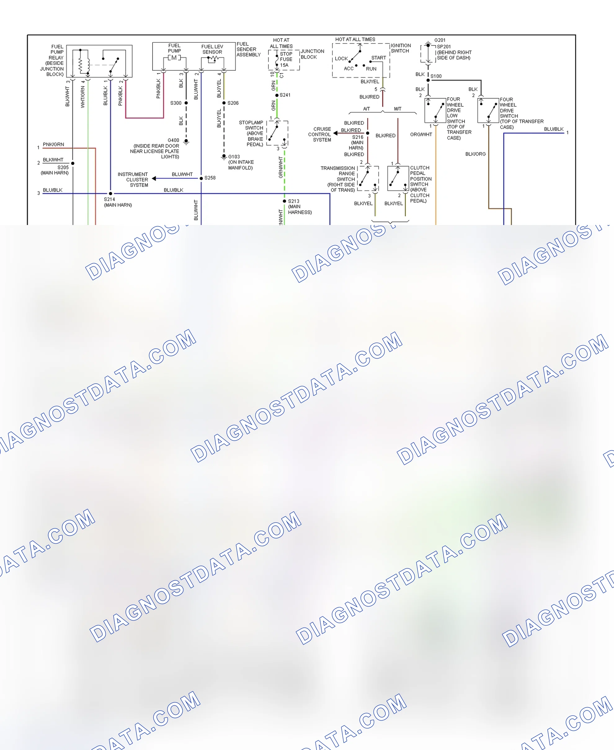 Scheme 216: PCM Wiring Diagram (Tracker - 2.0L - 2 Of 3)