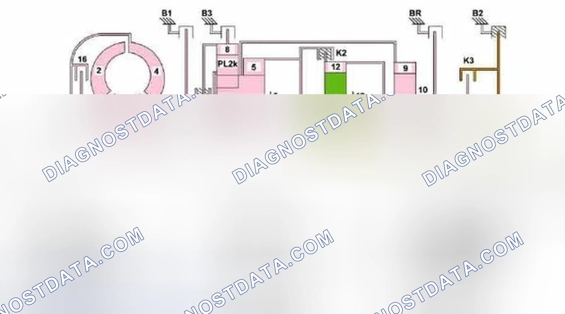 Scheme 396: Power Flow In 4th Gear Function Diagram - Transmission 722.9