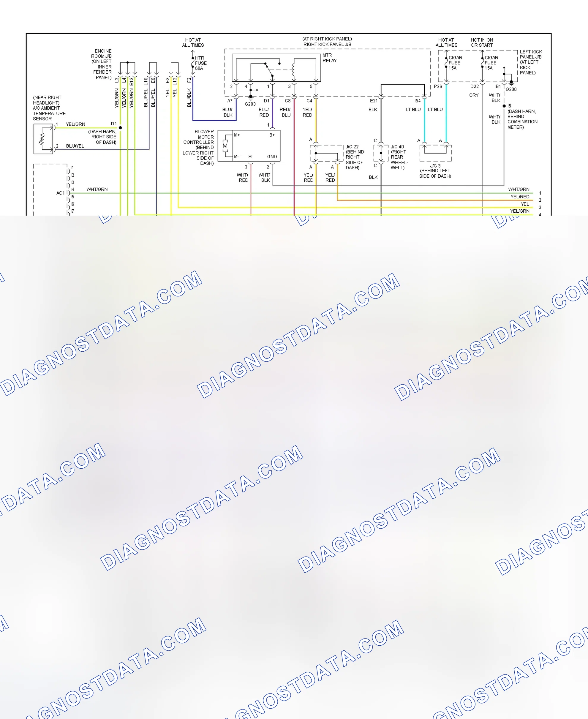 Scheme 17: Automatic A/C-Heater System Wiring Diagram (2001 LX 470 W/ Navigation System - 1 Of 2)