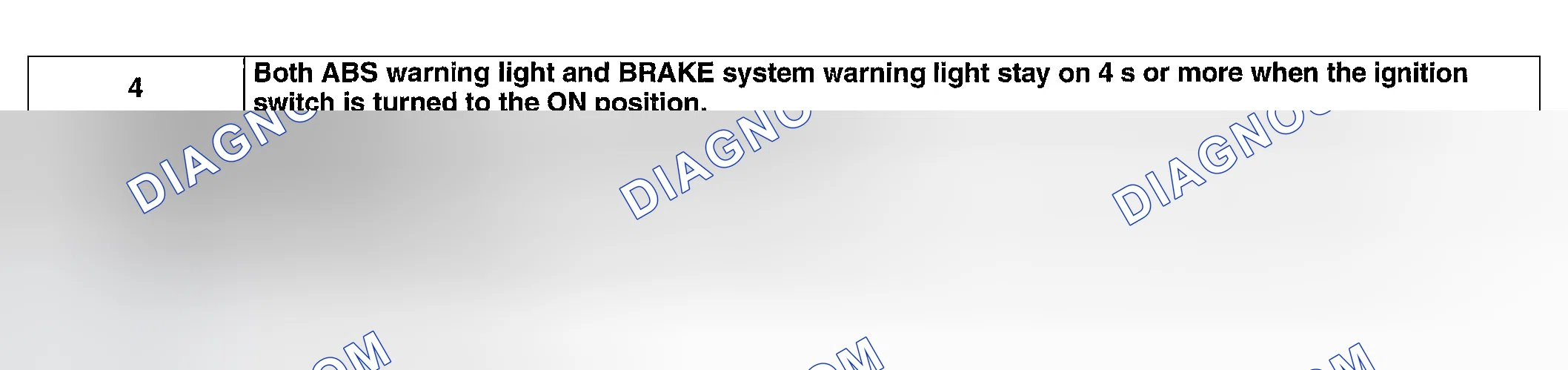 Scheme 35: NO. 4 BOTH ABS WARNING LIGHT AND BRAKE SYSTEM WARNING LIGHT STAY ON 4 S OR MORE WHEN THE IGNITION SW
