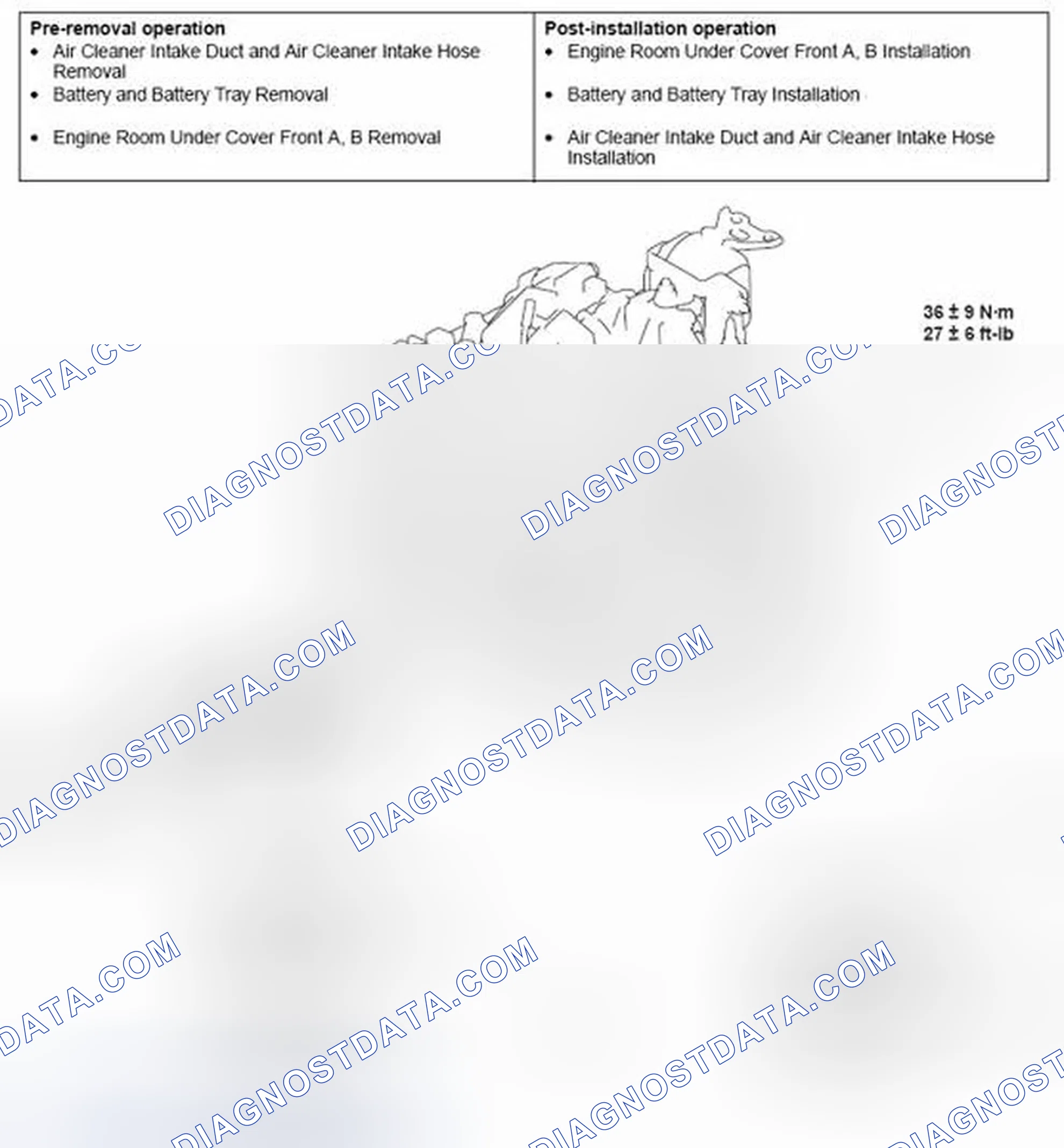 Scheme 3: REMOVAL AND INSTALLATION - 2.0L ENGINE NON-TURBO, 2.4L ENGINE