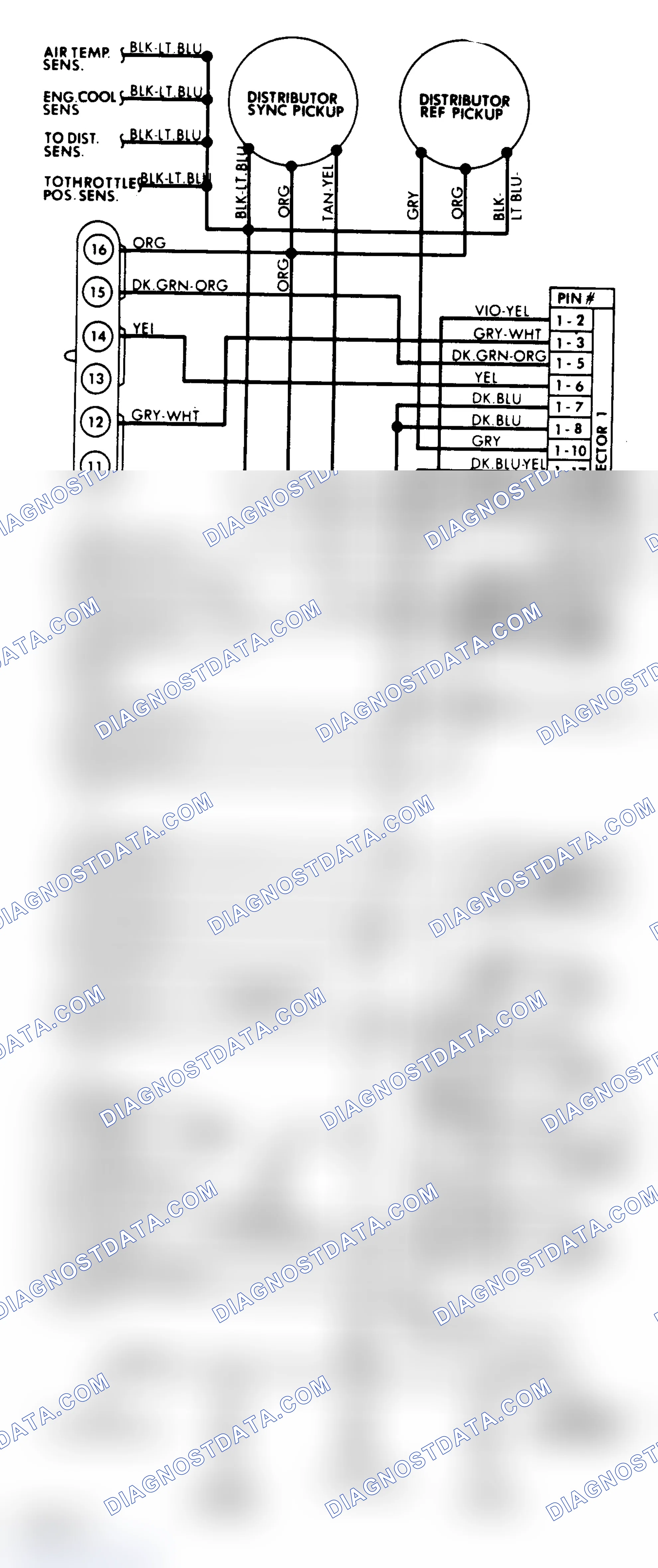 Scheme 175: Wiring Diagram for Hall Effect Electr Spark Control System on 2.2L EFI Enginesonic