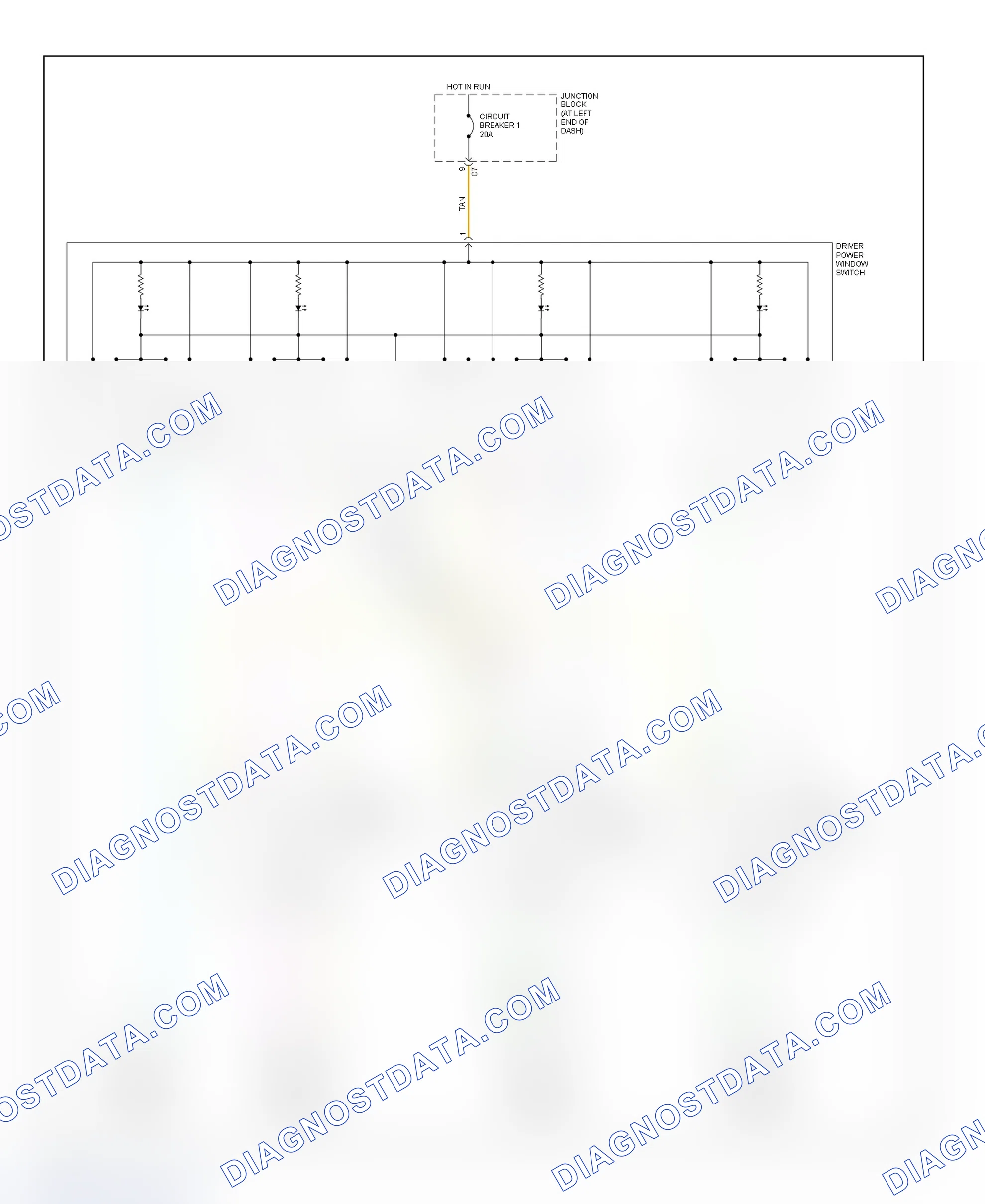 Scheme 4: Power Window System Wiring Diagram (Concorde, Intrepid, LHS & 300M)