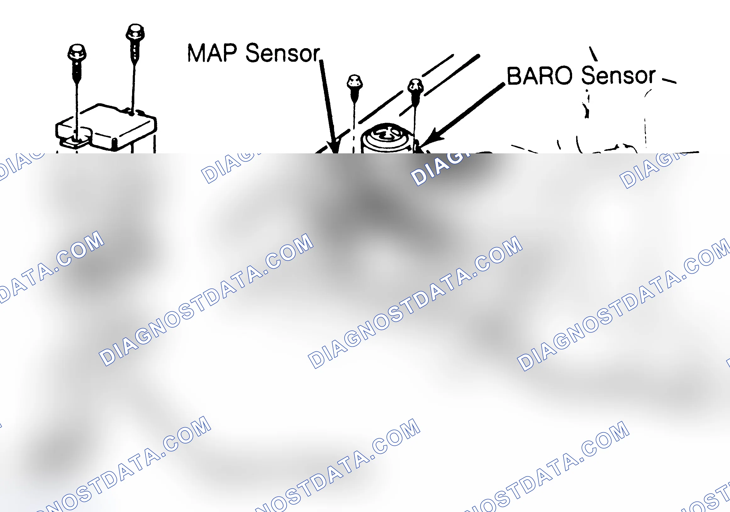 Scheme 168: MAP/BARO Or Vacuum Sensor Location (Location May Also Be In Passenger Compartment.)